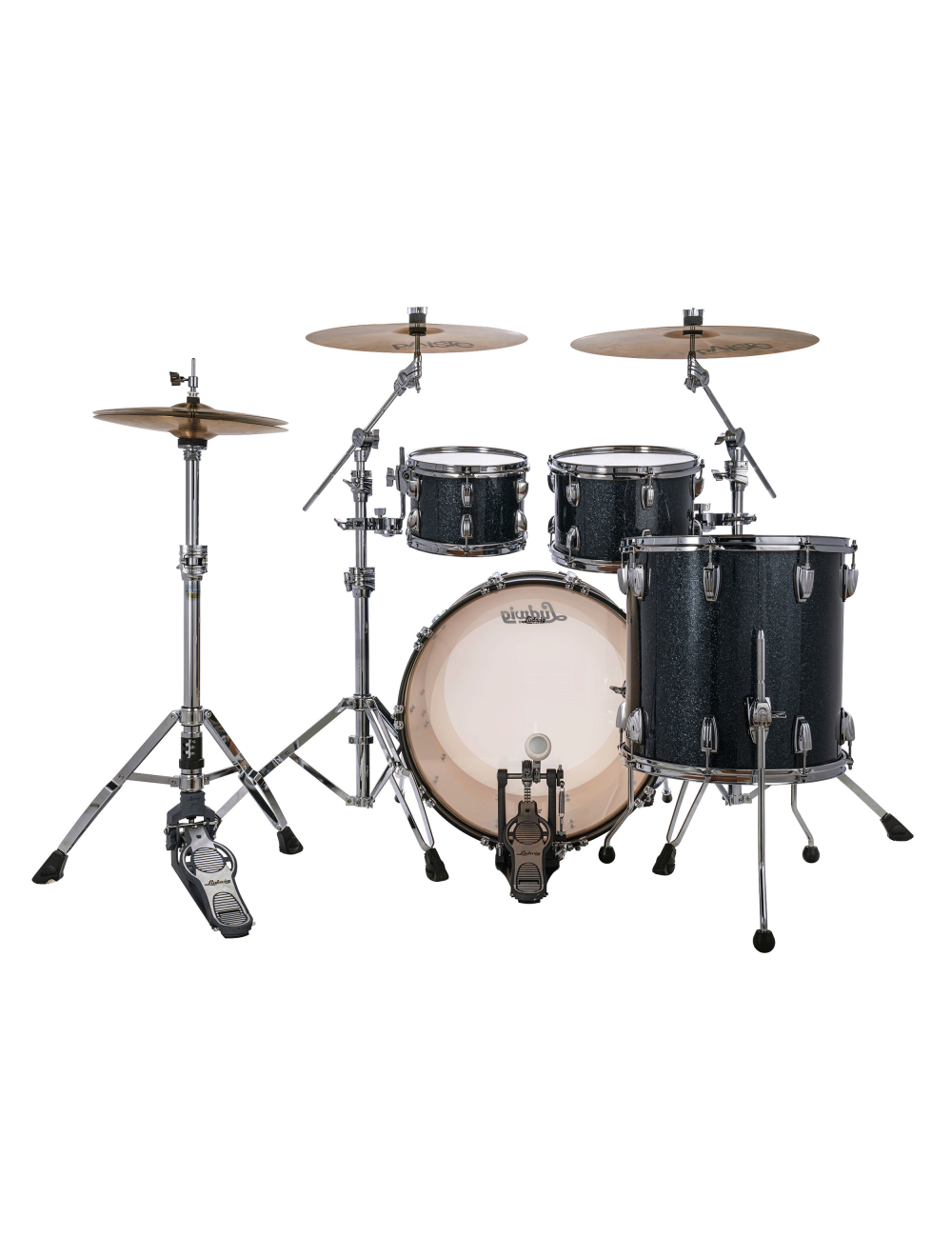 Ludwig Classic Maple Studio 4-pc Shell Pack w/22" Kick - Hybrid Black Sparkle