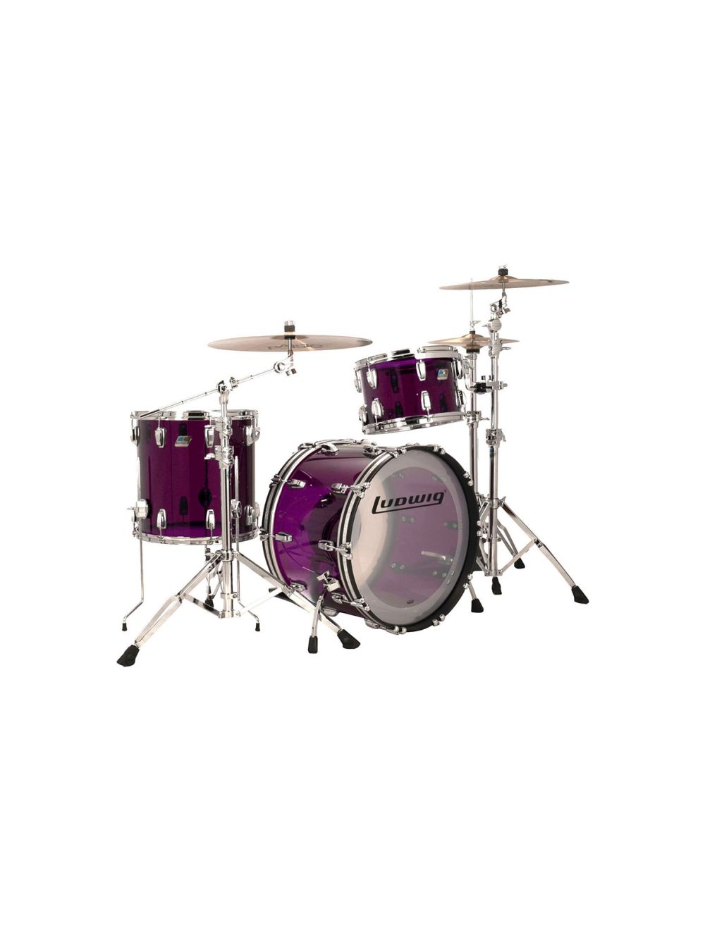 Ludwig Vistalite Fab 3-pc Shell Pack w/22" Kick - Purple