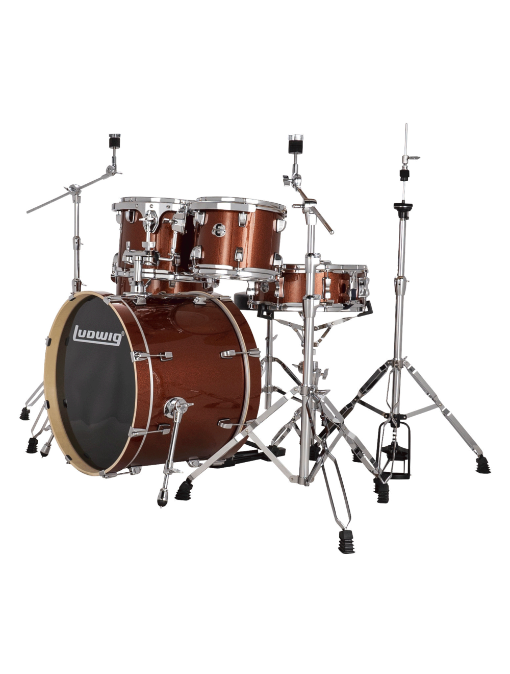 Ludwig Evolution 5-Piece Shell Pack w/20" Kick - Copper Sparkle - Used