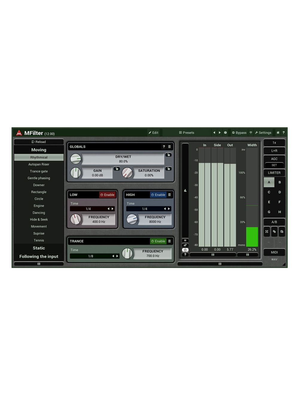 Melda MFilter Add Some Movement to a Static Track