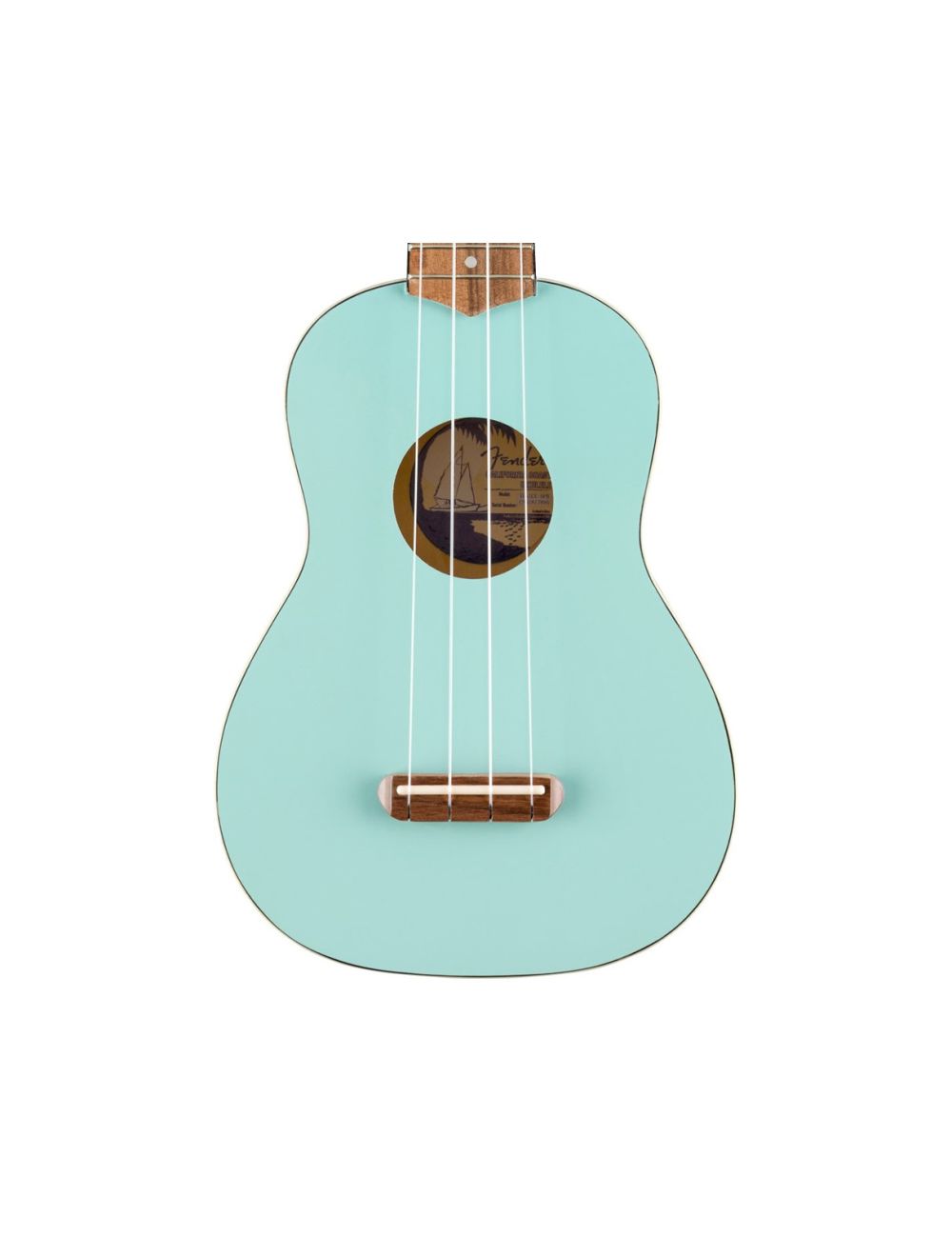 Fender Venice Soprano Uke Walnut - Daphne Blue w/ Walnut FB
