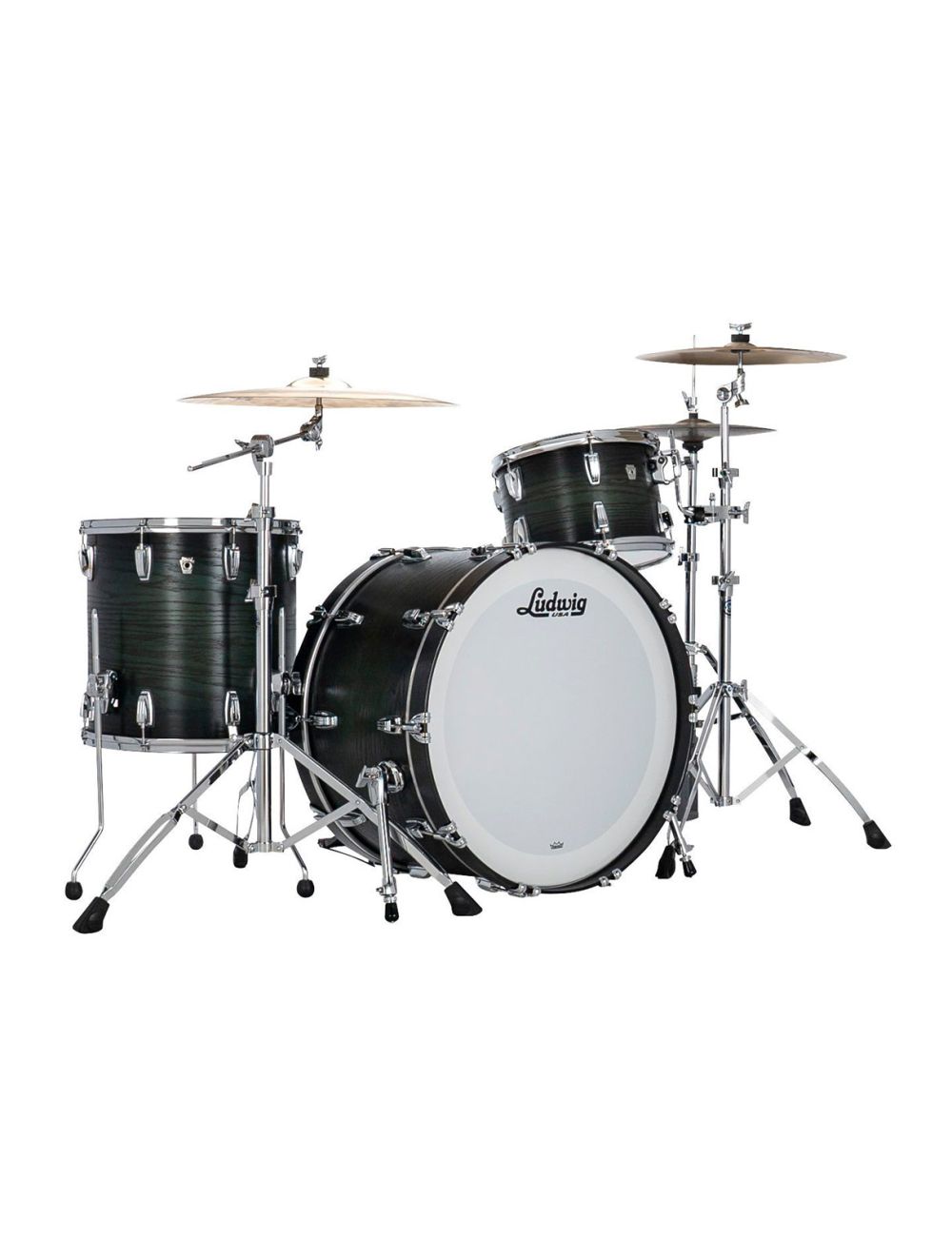 Ludwig Classic Oak Pro Beat 3-pc Shell Pack w/24"  Kick - Green Burst