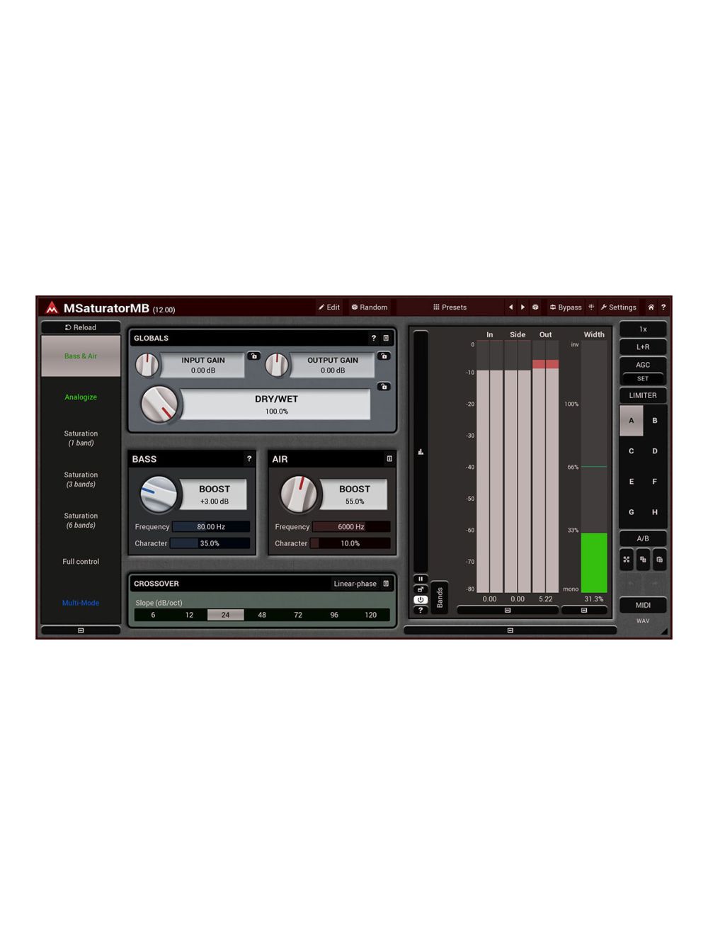 Melda MSaturatorMB Powerful Distortion & Harmonic Generator