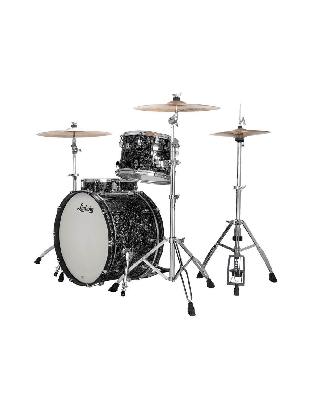 Ludwig Neusonic Fab 3-pc Shell Pack w/ 22" Kick - Ebony Pearl