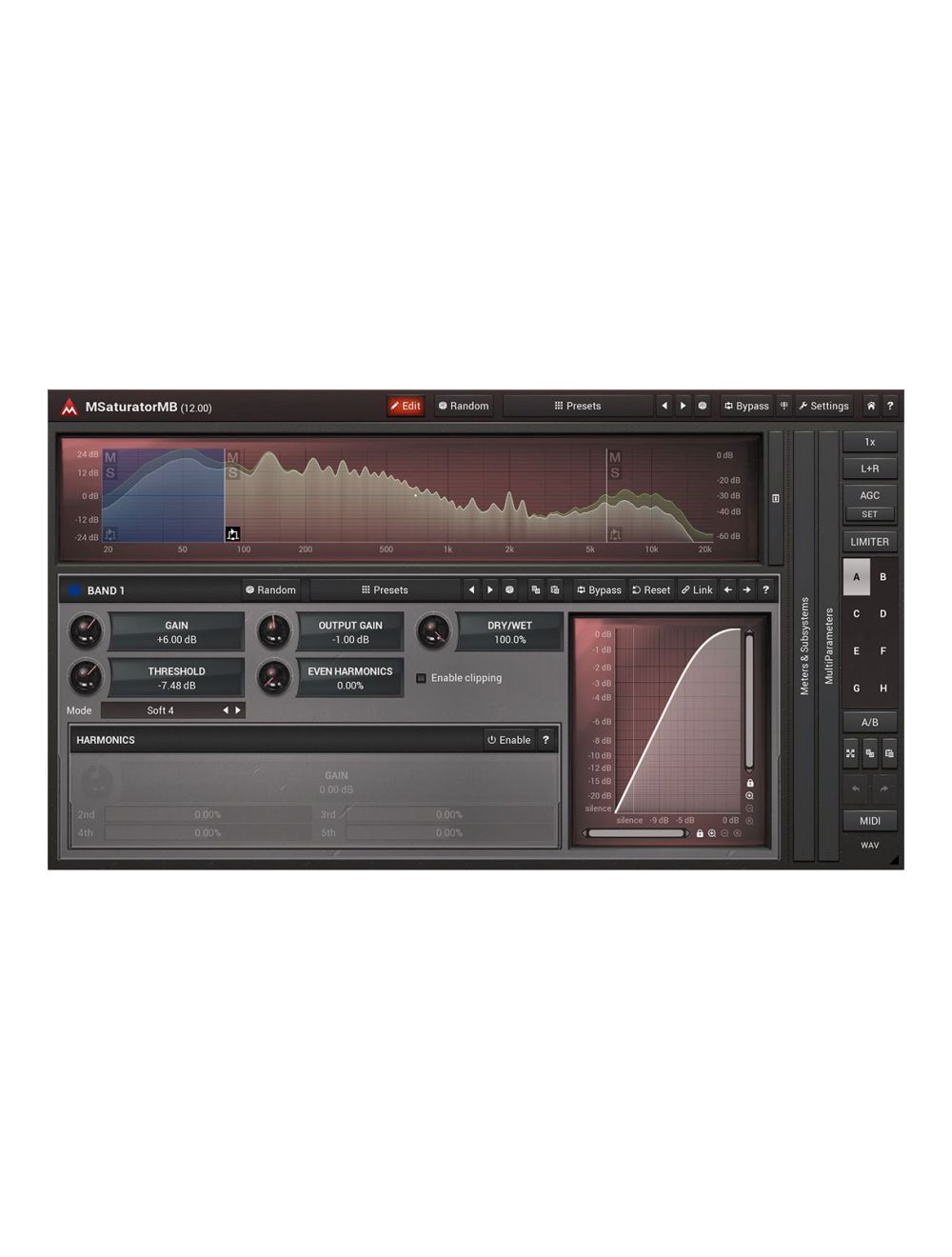 Melda MSaturatorMB Powerful Distortion & Harmonic Generator