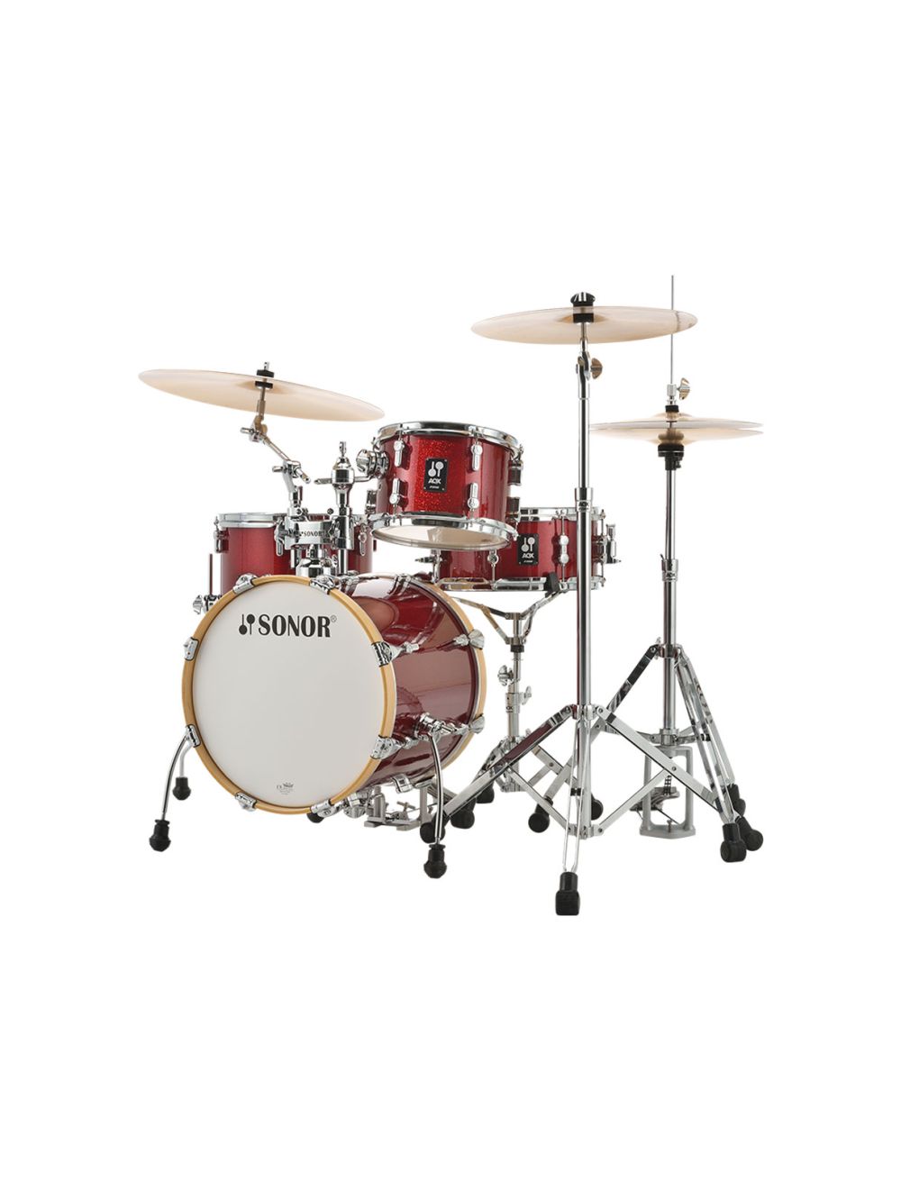 Sonor AQX Jungle 4-pc Shell Pack w/ 16" Kick - Red Moon Sparkle