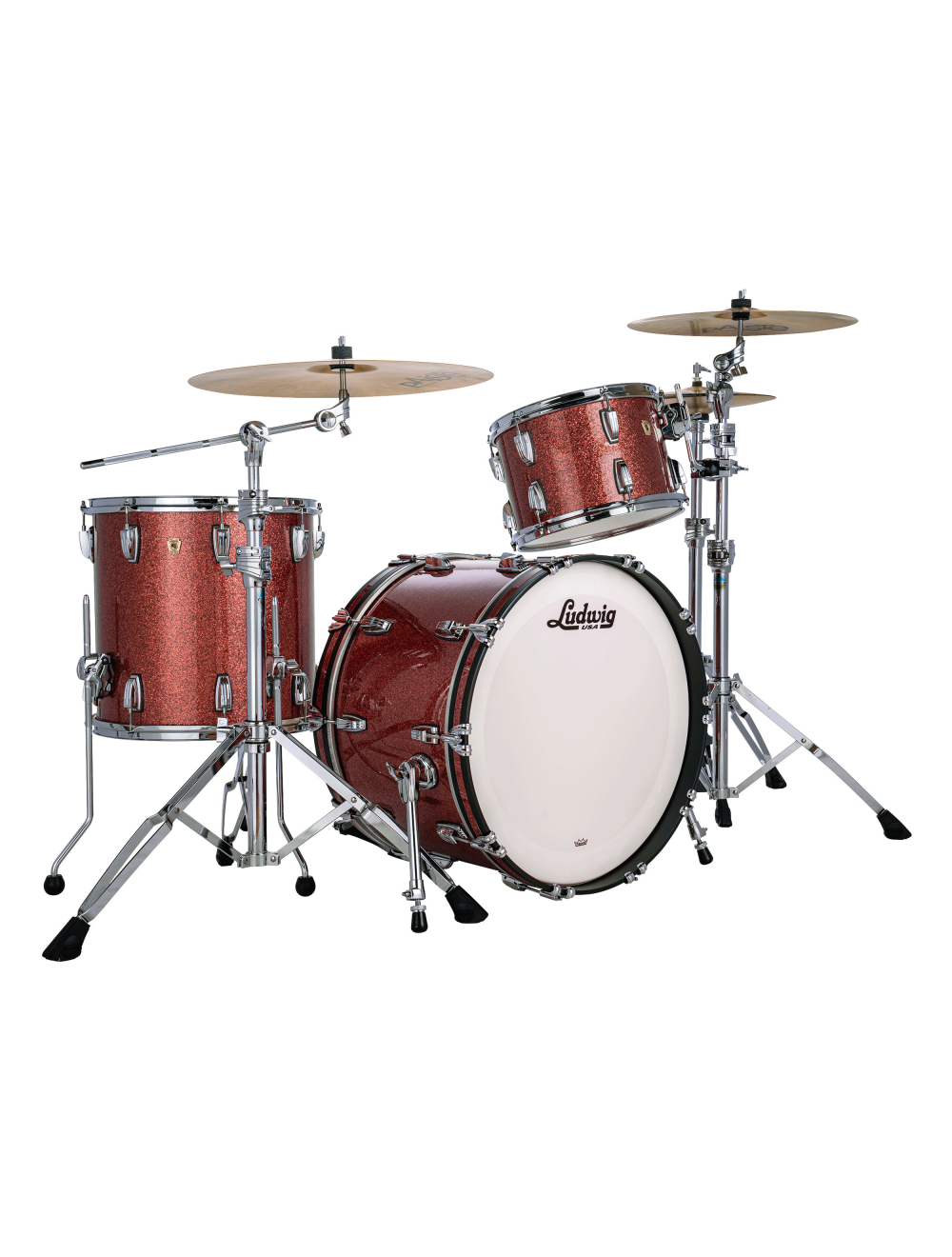 Ludwig Classic Maple Fab 3-pc Shell Pack w/22" Kick - Hybrid Copper Sparkle