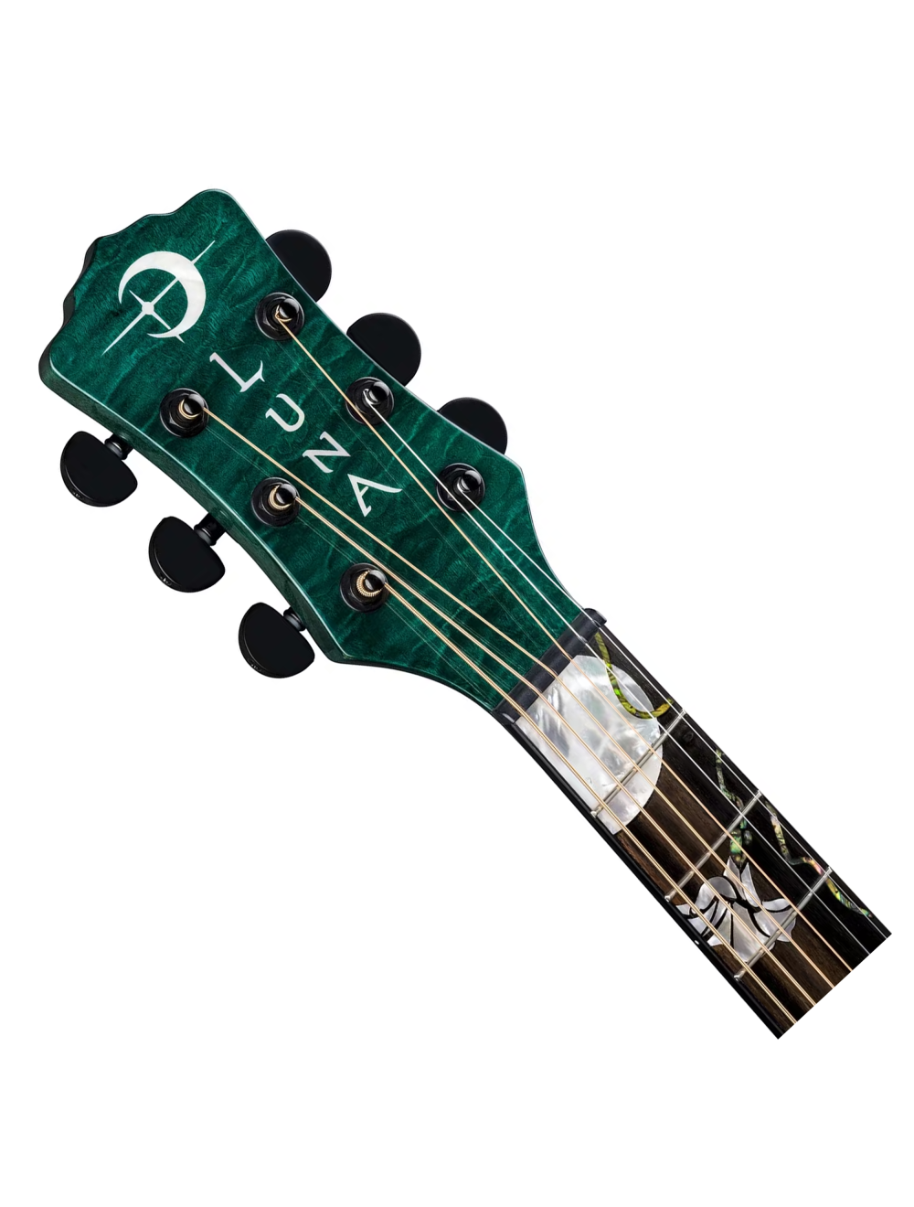 Luna Flora Moonflower Acoustic/Electric Guitar - Trans Mallard - Open Box