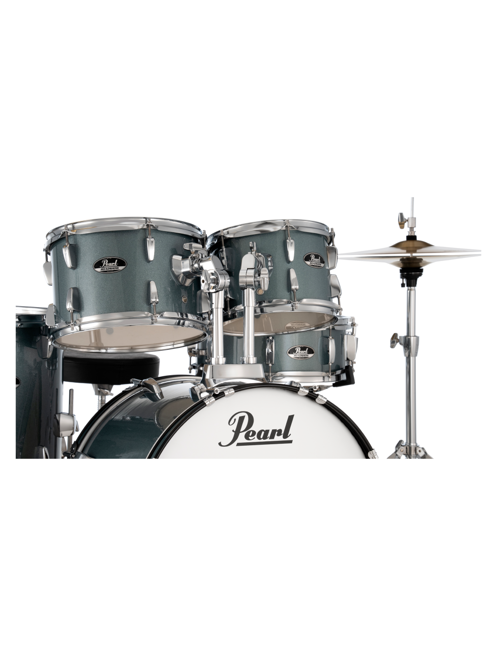 Pearl Roadshow 5-Piece Complete Drum Set w/20"x16" Kick & Cymbals - Charcoal
