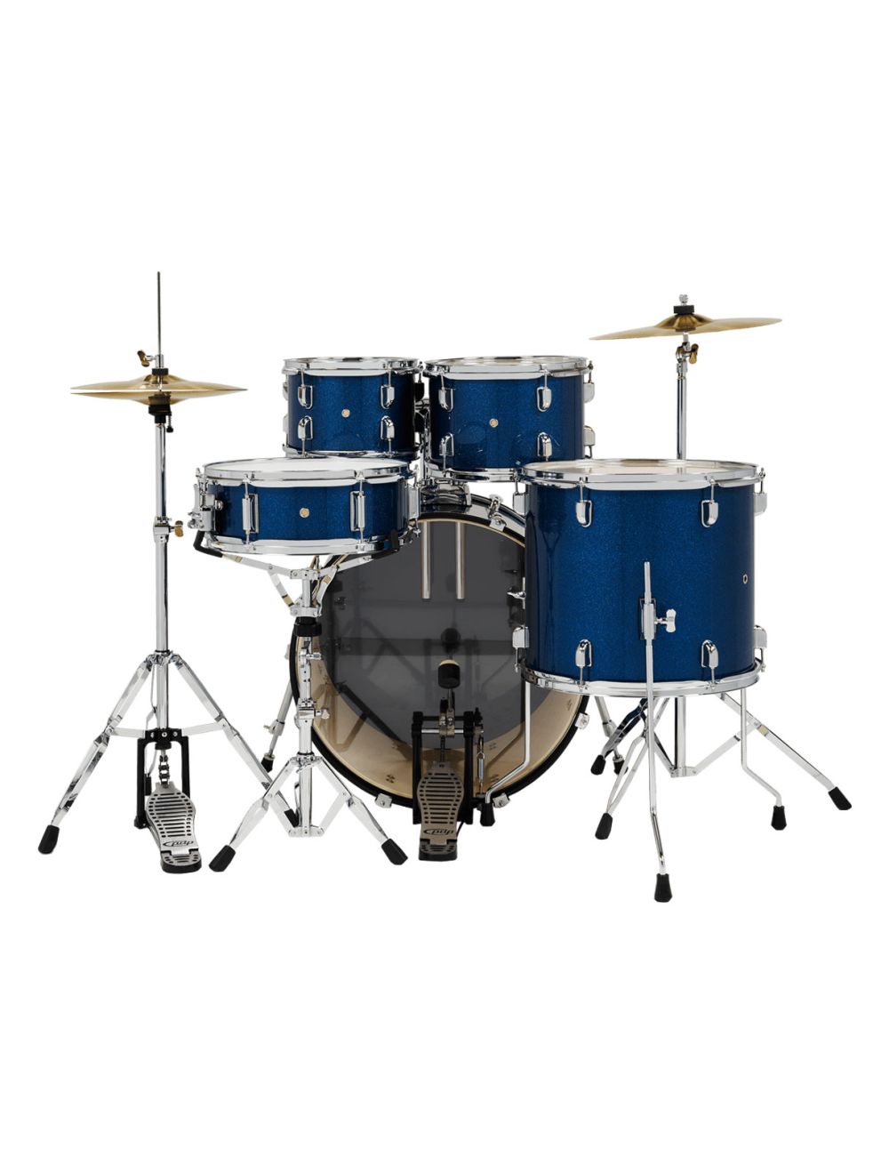 PDP Centerstage 5-Piece Drum Kit with Hardware, Cymbals & Throne - Royal Blue Sparkle