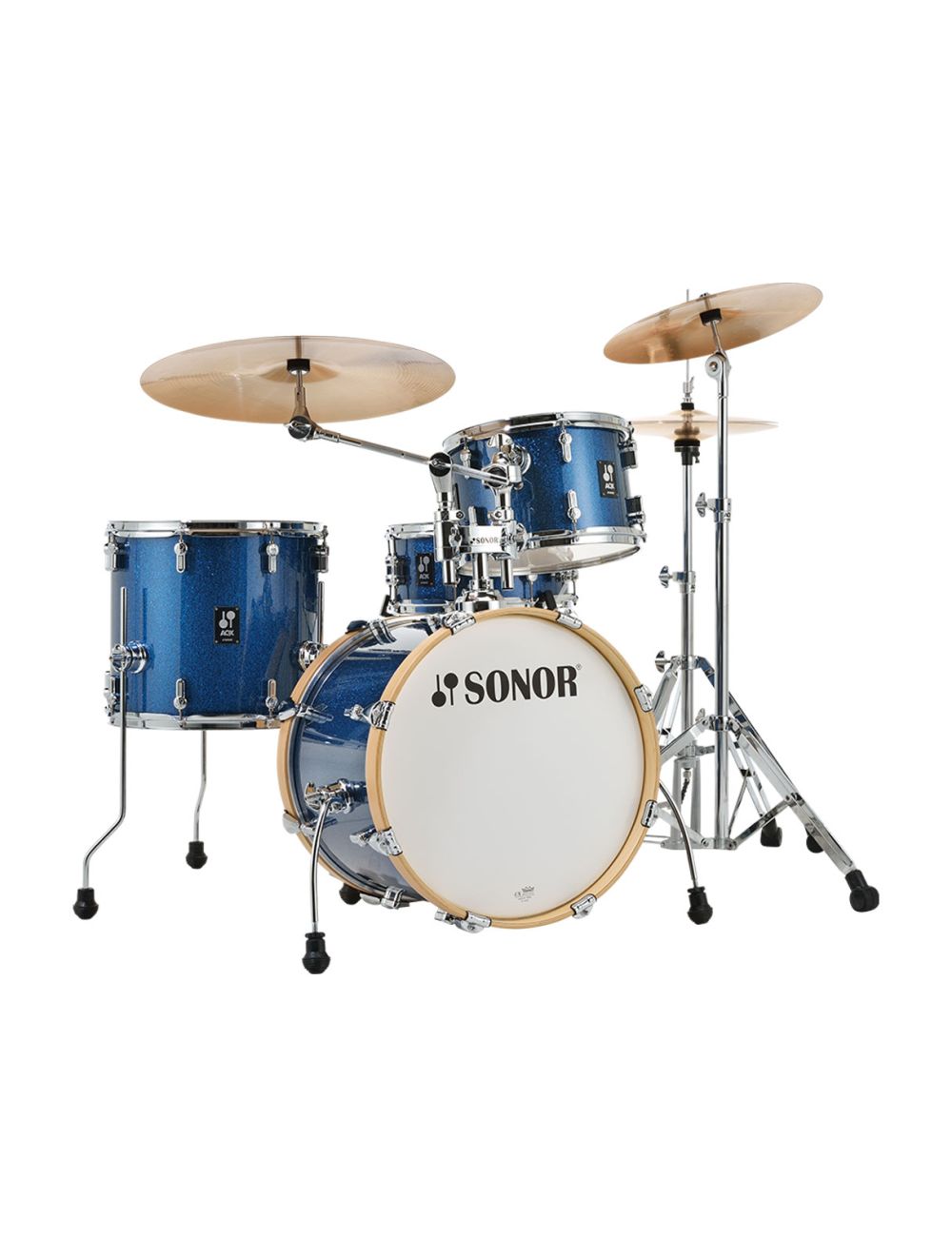 Sonor AQX Jazz 4-pc Shell Pack w/ 18" Kick - Blue Ocean Sparkle - Open Box