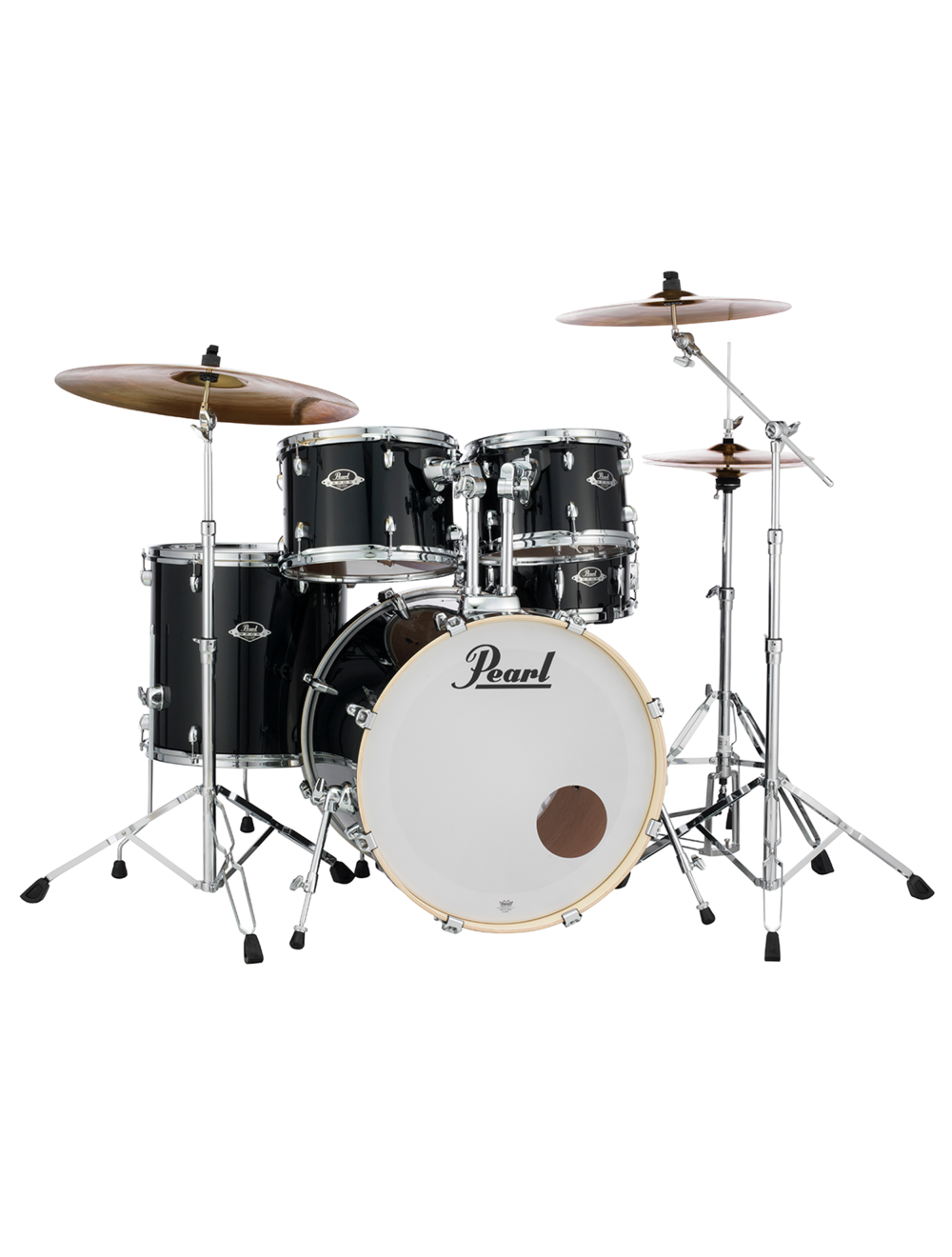 Pearl Export 5-Pc. Drum Set W/830-Series Hardware Pack + 22" Kick - Jet Black - Open Box