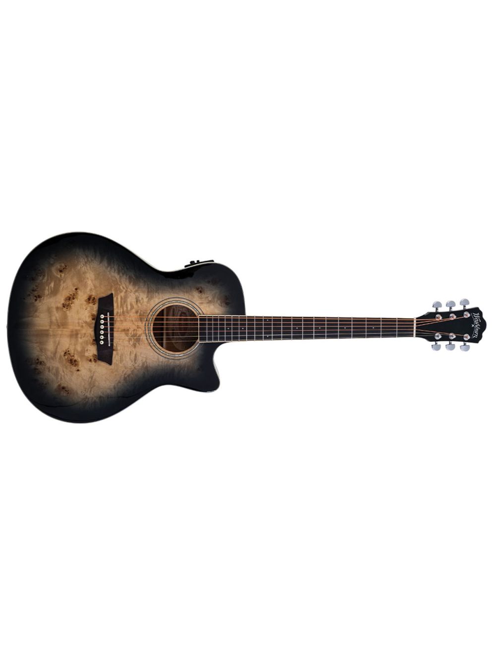 Washburn DFBACEB Auditorium Cutaway - Deep Forest Burl Black Fade - Open Box