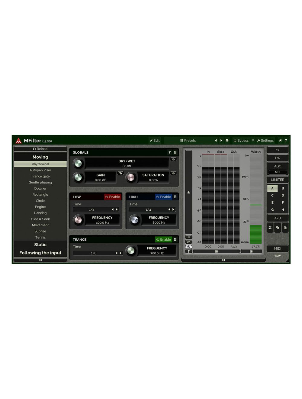 Melda MFilter Add Some Movement to a Static Track