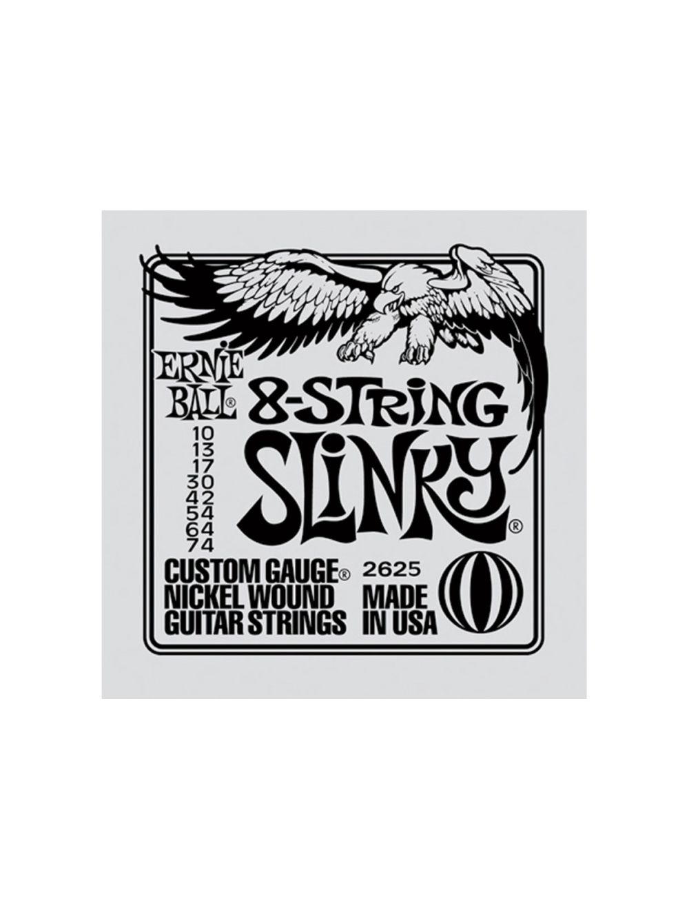 Ernie Ball 2625 8-String Slinky Custom Gauge Nickel Wound Electric Guitar Strings - Open Box