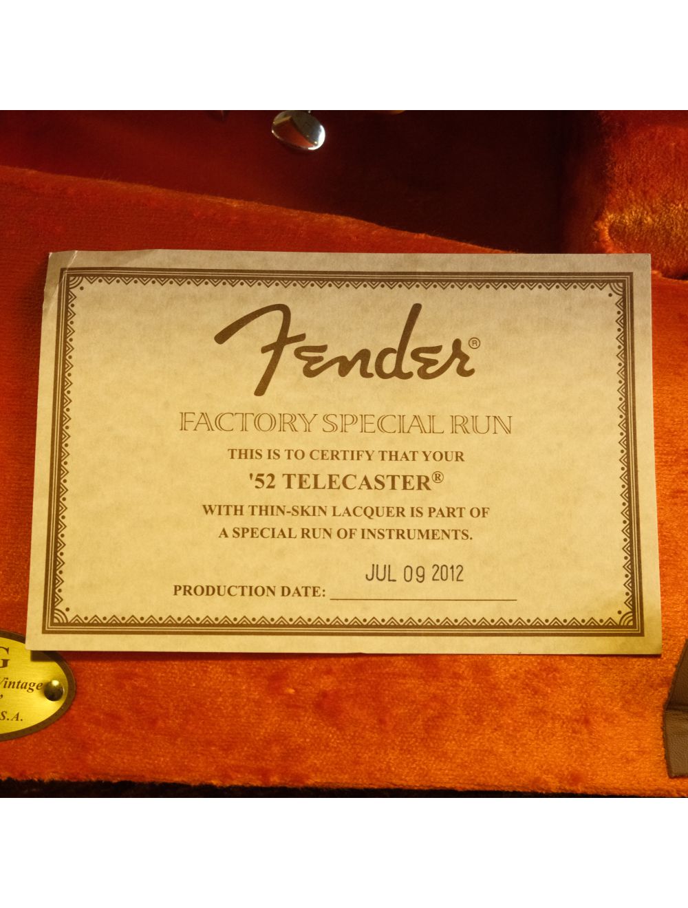 Used Fender American Vintage '52 Telecaster - Butterscotch Blonde w/OHSC