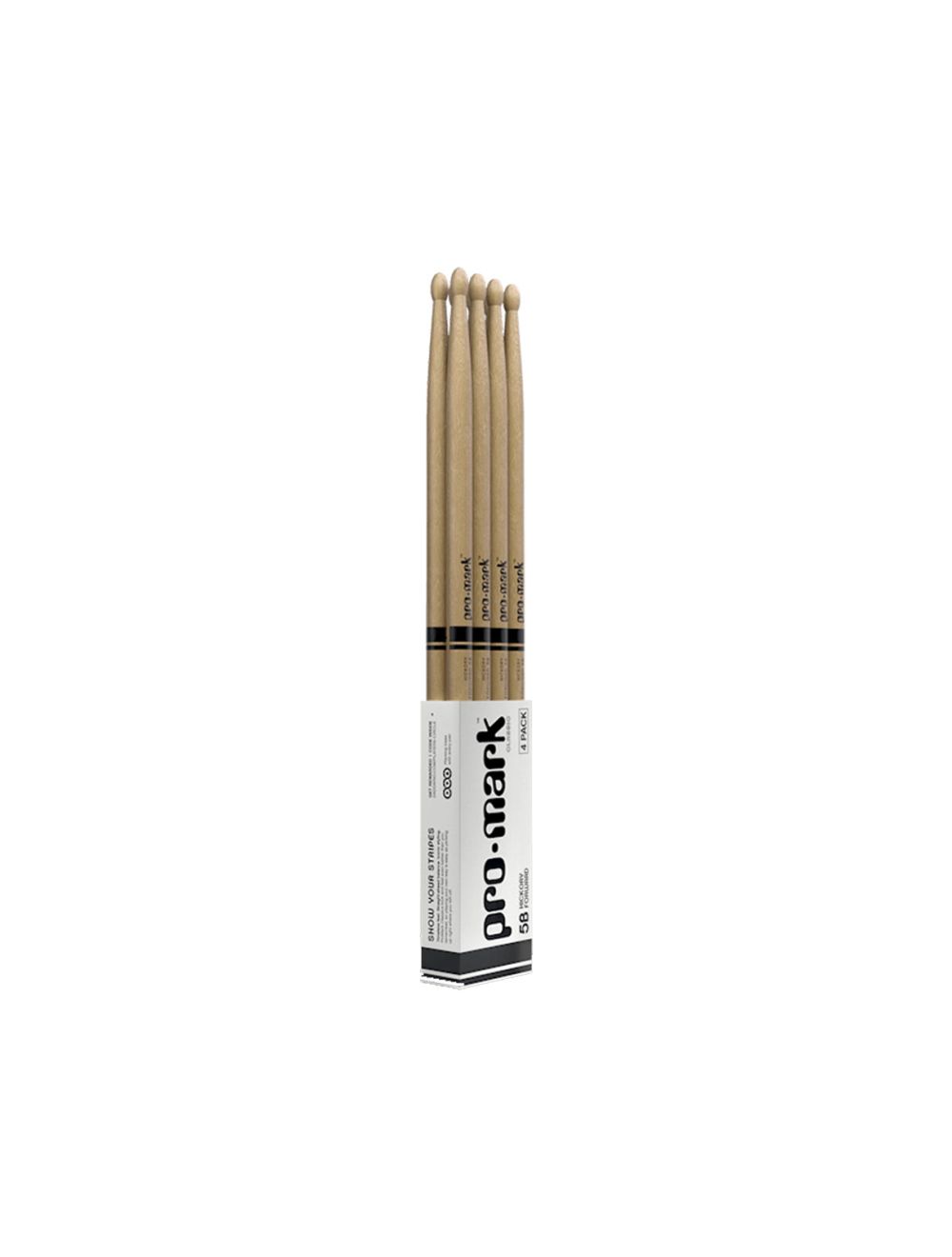 ProMark Classic Forward 5B Hickory Drumsticks - Oval Wood Tip - 4-Pack