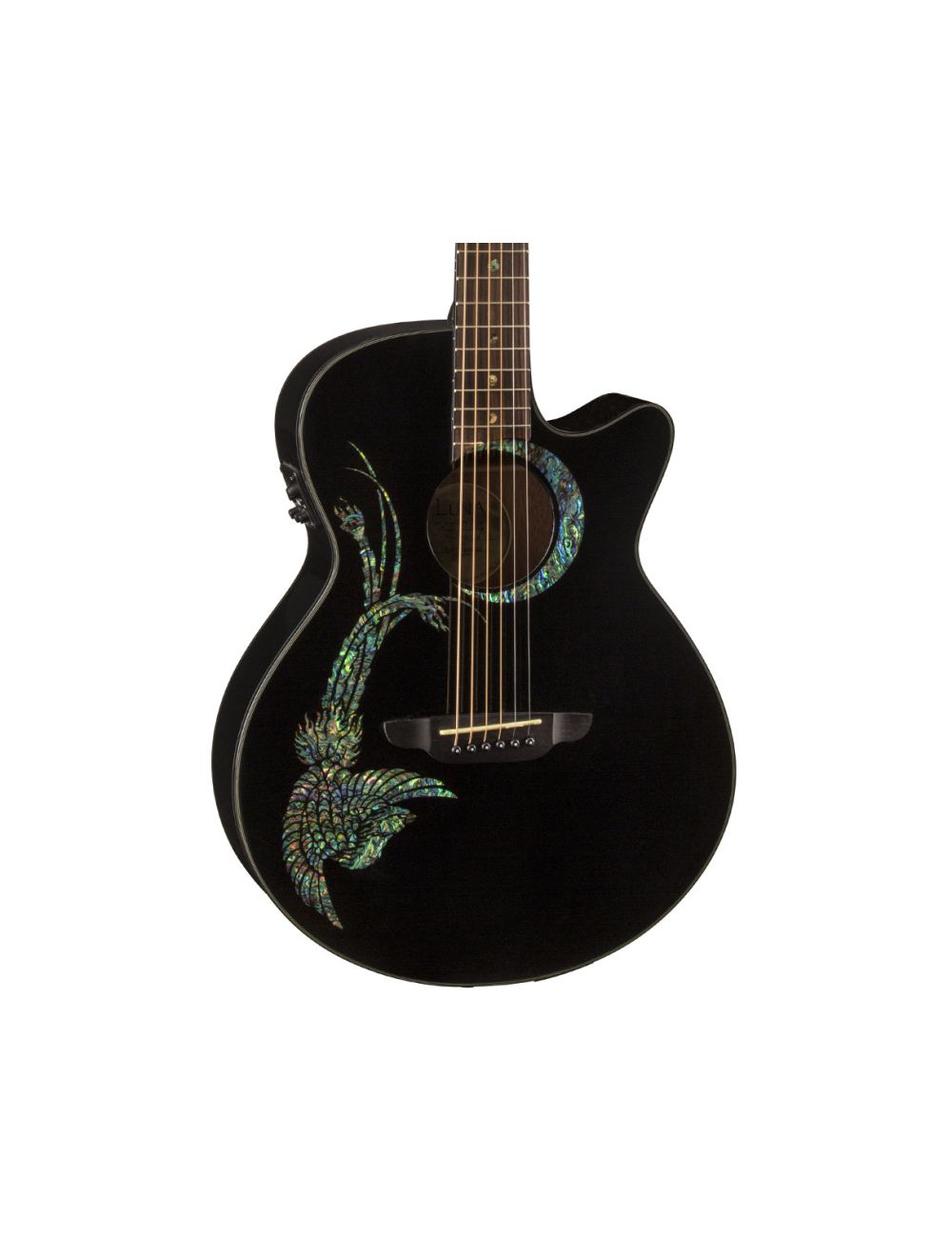 Luna Fauna Phoenix Acoustic/Electric Guitar - Black - Open Box