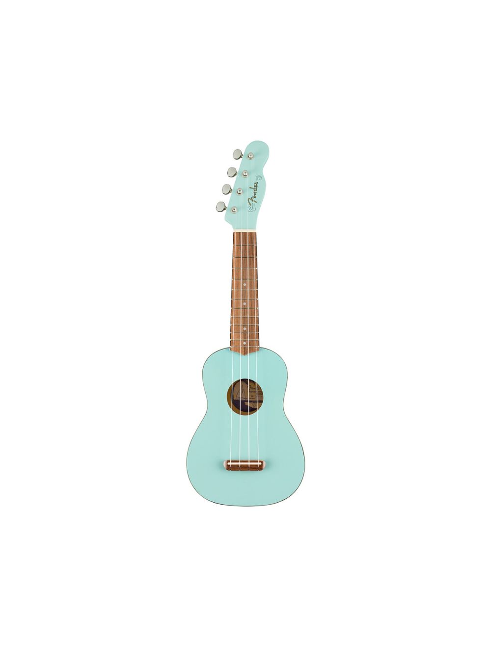 Fender Venice Soprano Uke Walnut - Daphne Blue w/ Walnut FB