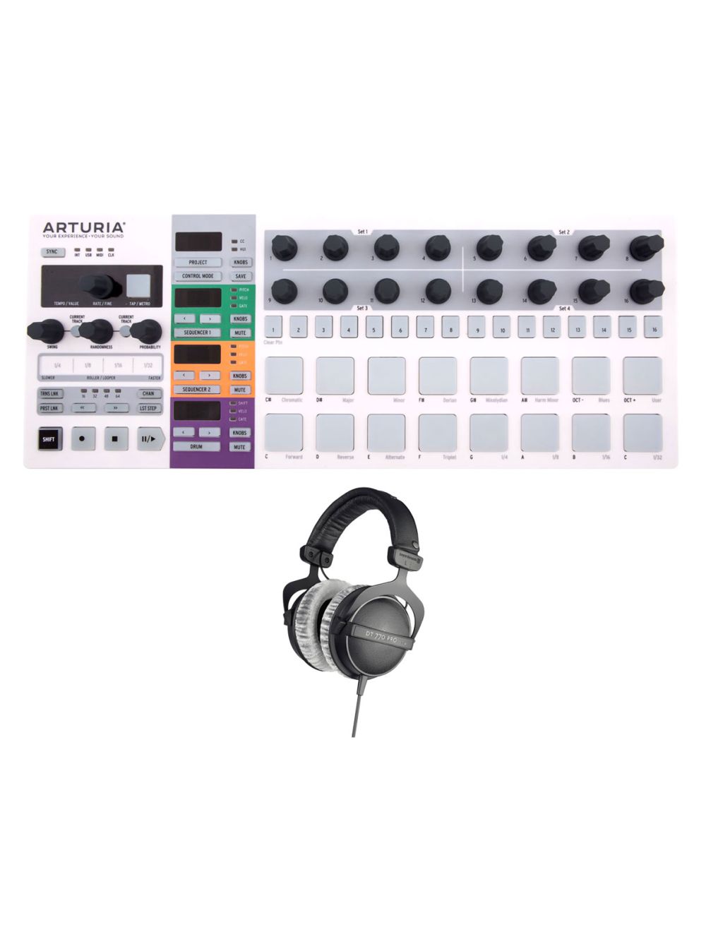 Arturia BeatStep Pro Drum Machine Sequencer + Beyerdynamic Studio Headphones