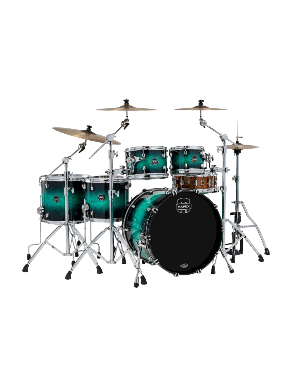 Mapex Saturn VI Studioease 5-Piece Shell Pack w/22" Kick - Marine Teal Burst