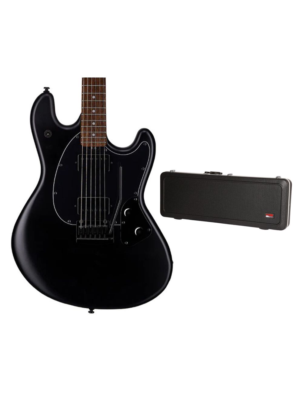 Sterling by Music Man S.U.B. StingRay Guitar in Stealth Black + Gator Hard Case