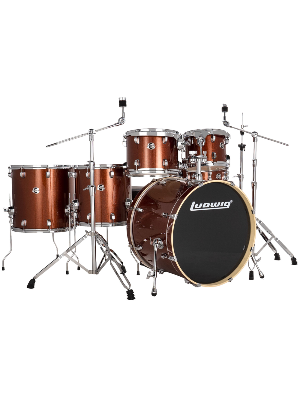 Ludwig Evolution 6-Piece Shell Pack w/22" Kick - Copper Sparkle
