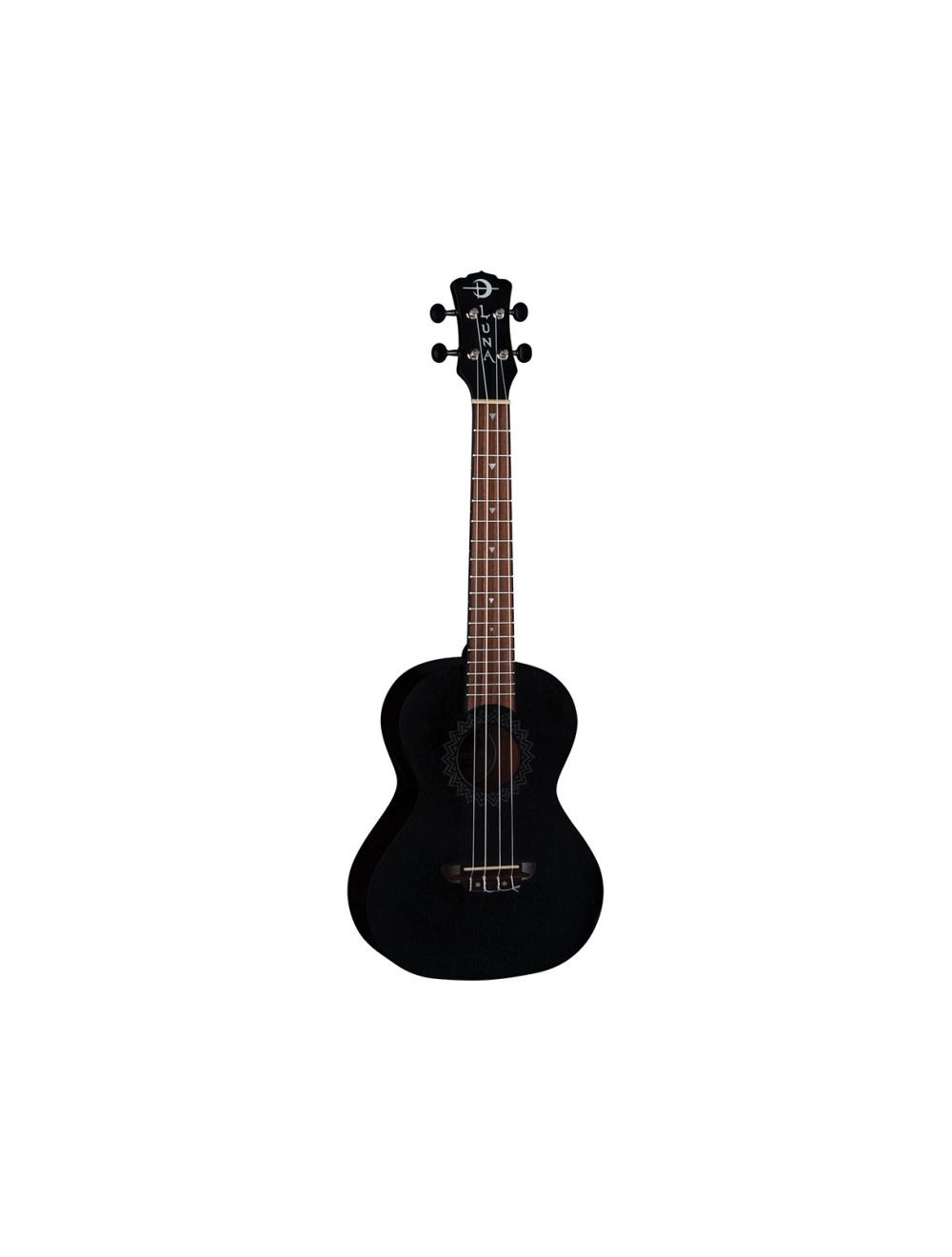 Luna Uke Vintage Mahogany Tenor Ukulele - Black Satin - Open Box