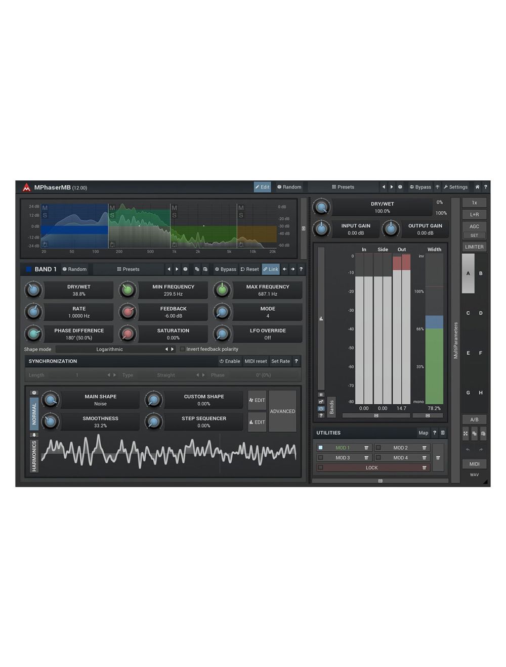 Melda MPhaserMB 6 Bands with Custom Shape