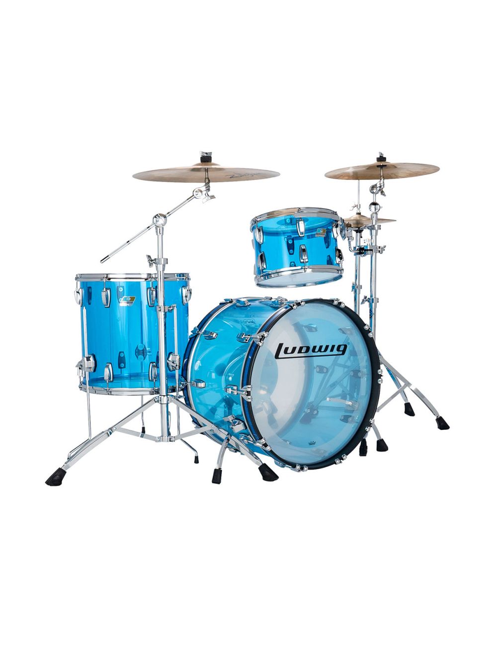 Ludwig Vistalite Fab 3pc Shell Pack w/ 22" Kick - Blue - Open Box