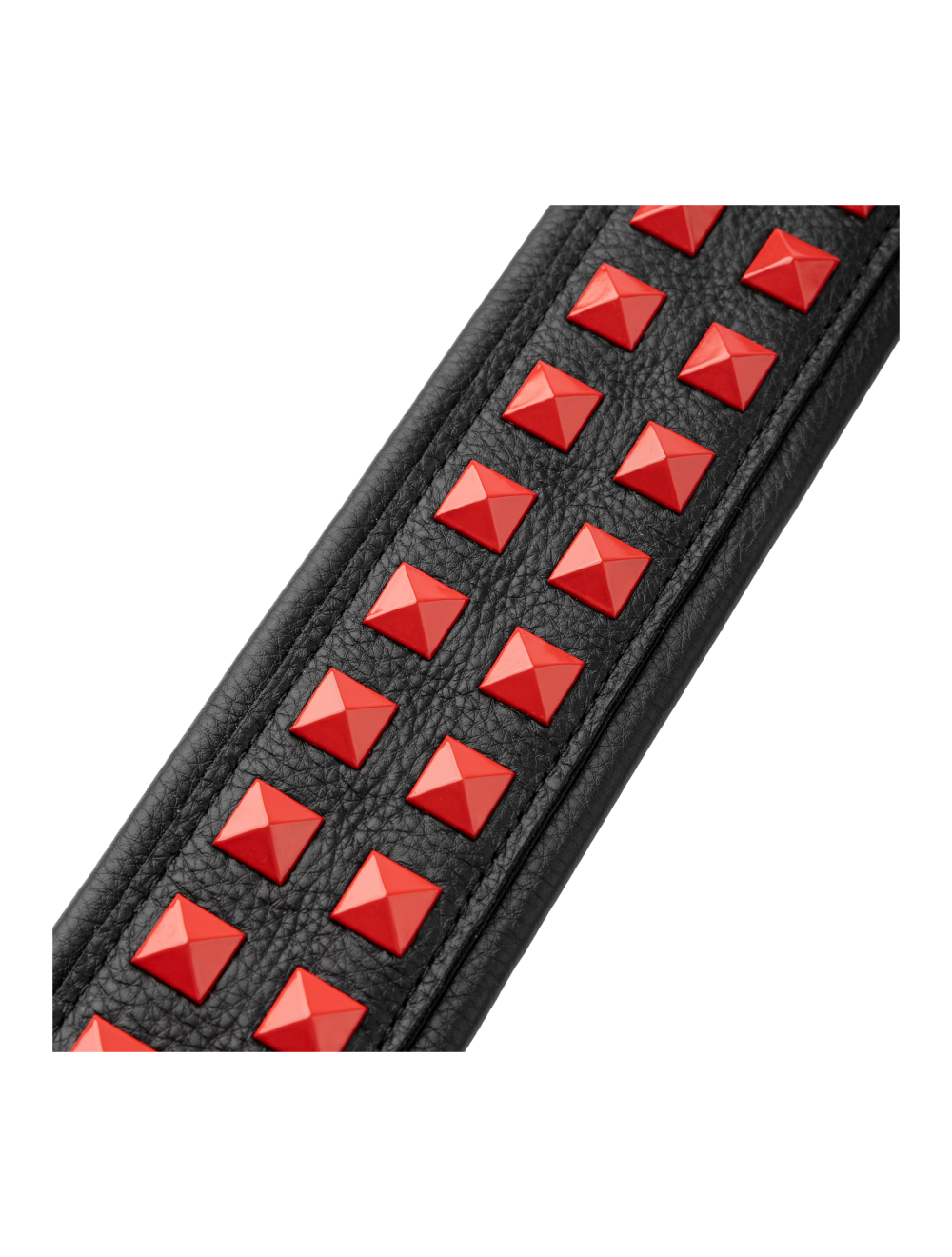 Levy's Rebel Leathers Series Leather Guitar Strap - Black w/Red Studs