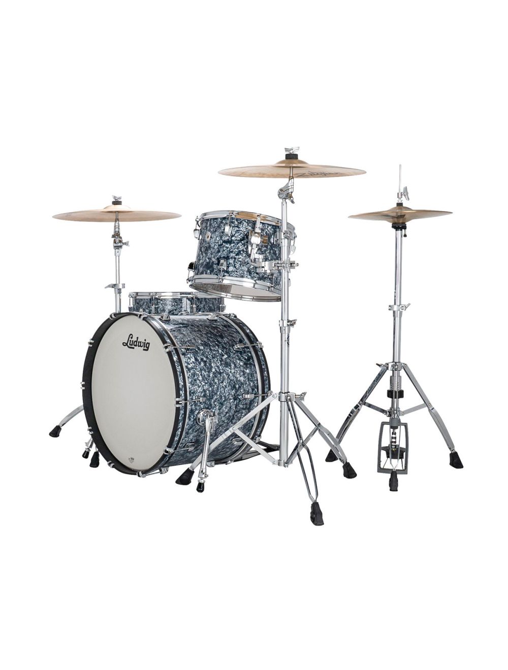 Ludwig Neusonic Fab 3-pc Shell Pack w/ 22" Kick - Steel Blue Pearl