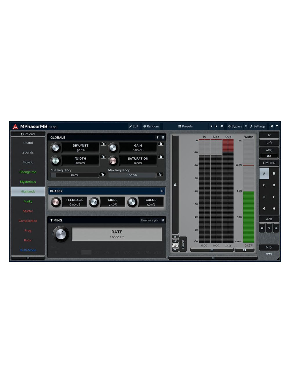 Melda MPhaserMB 6 Bands with Custom Shape