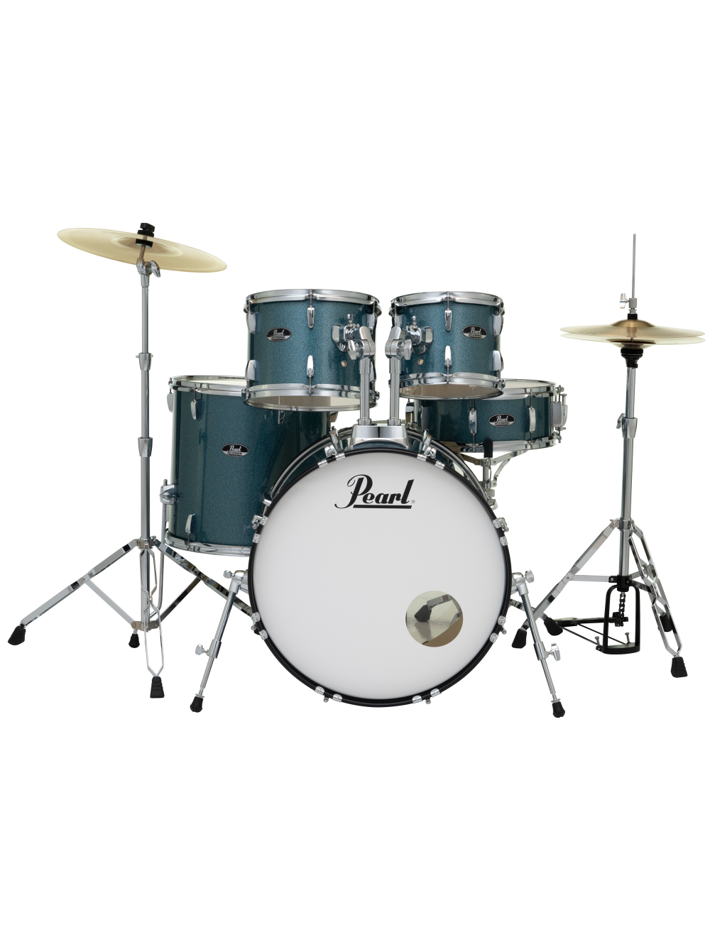 Pearl Roadshow 5-Piece Complete Drum Set w/22"x16" Kick - Aqua Blue Glitter