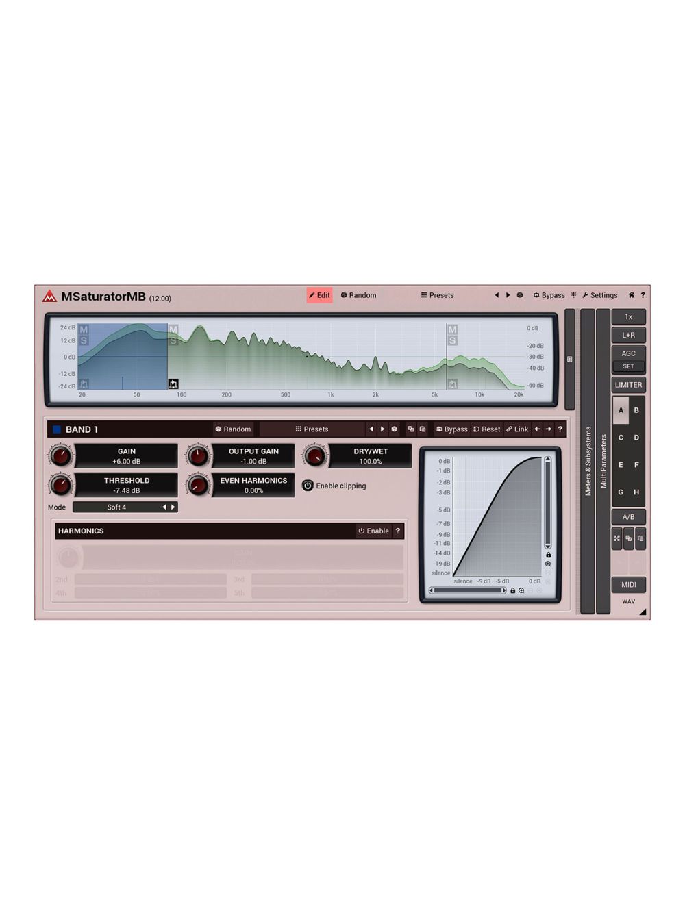 Melda MSaturatorMB Powerful Distortion & Harmonic Generator
