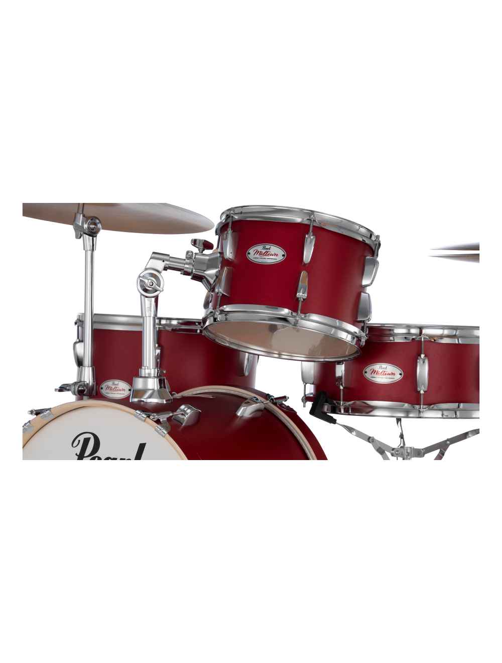 Pearl Midtown 4-piece Shell Pack w/16" Kick + Hardware - Matte Red