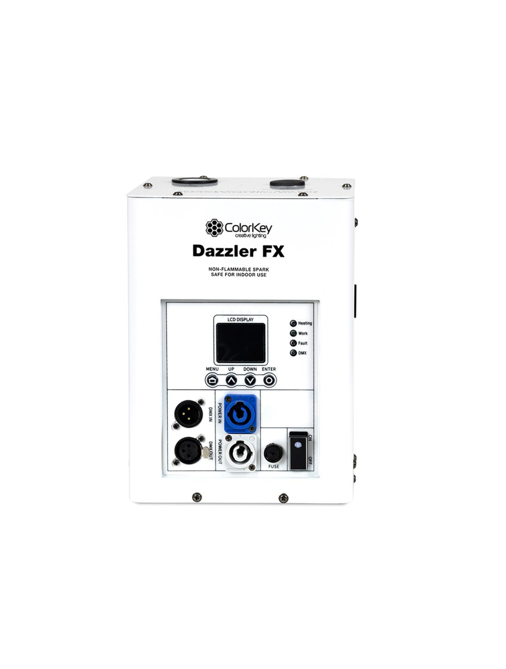 ColorKey Dazzler FX MKII Cold Spark Machine Bundle - 2-Pack w/ Road Case - White