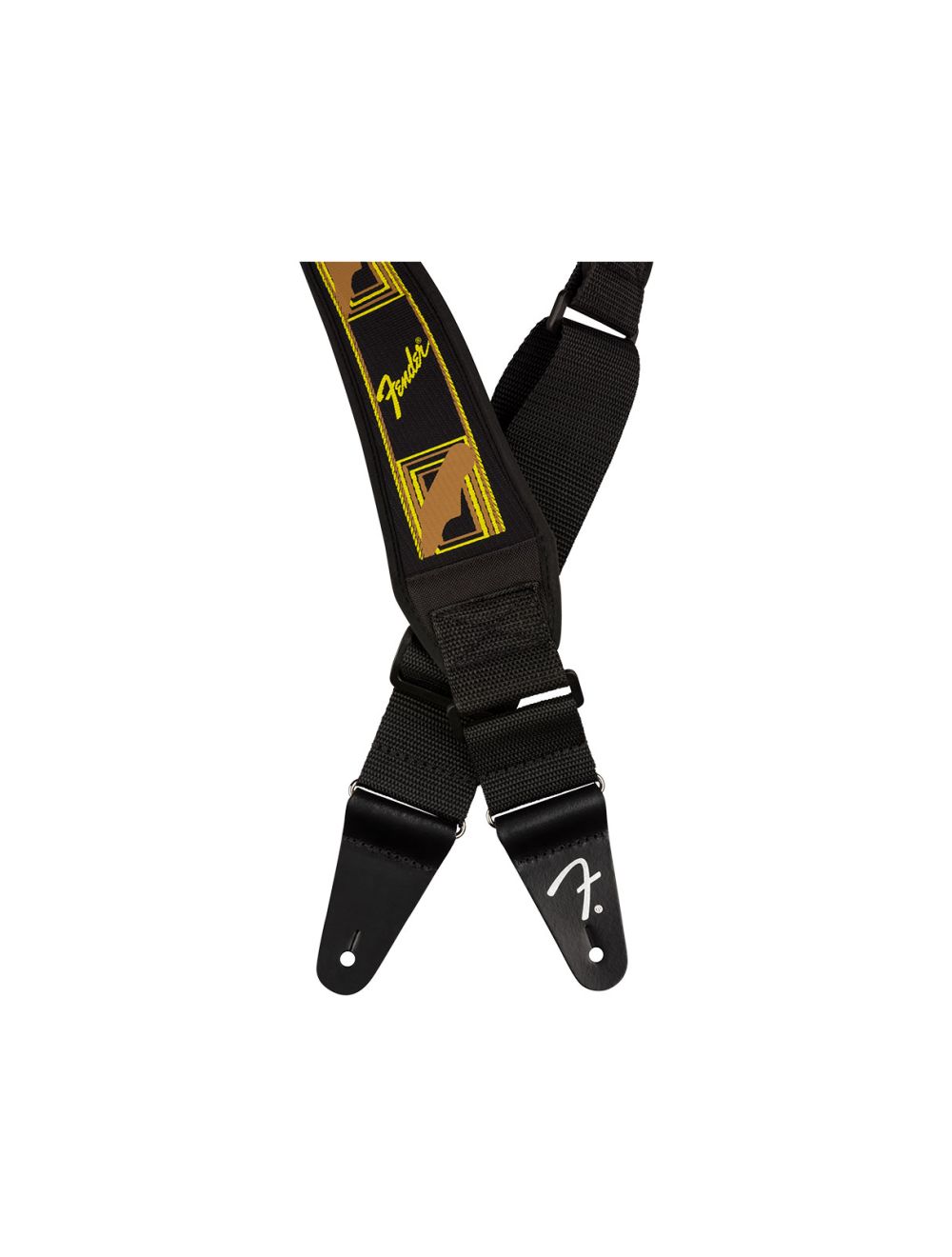 Fender Swell Neoprene Guitar Strap - Black/Yellow/Brown Mono