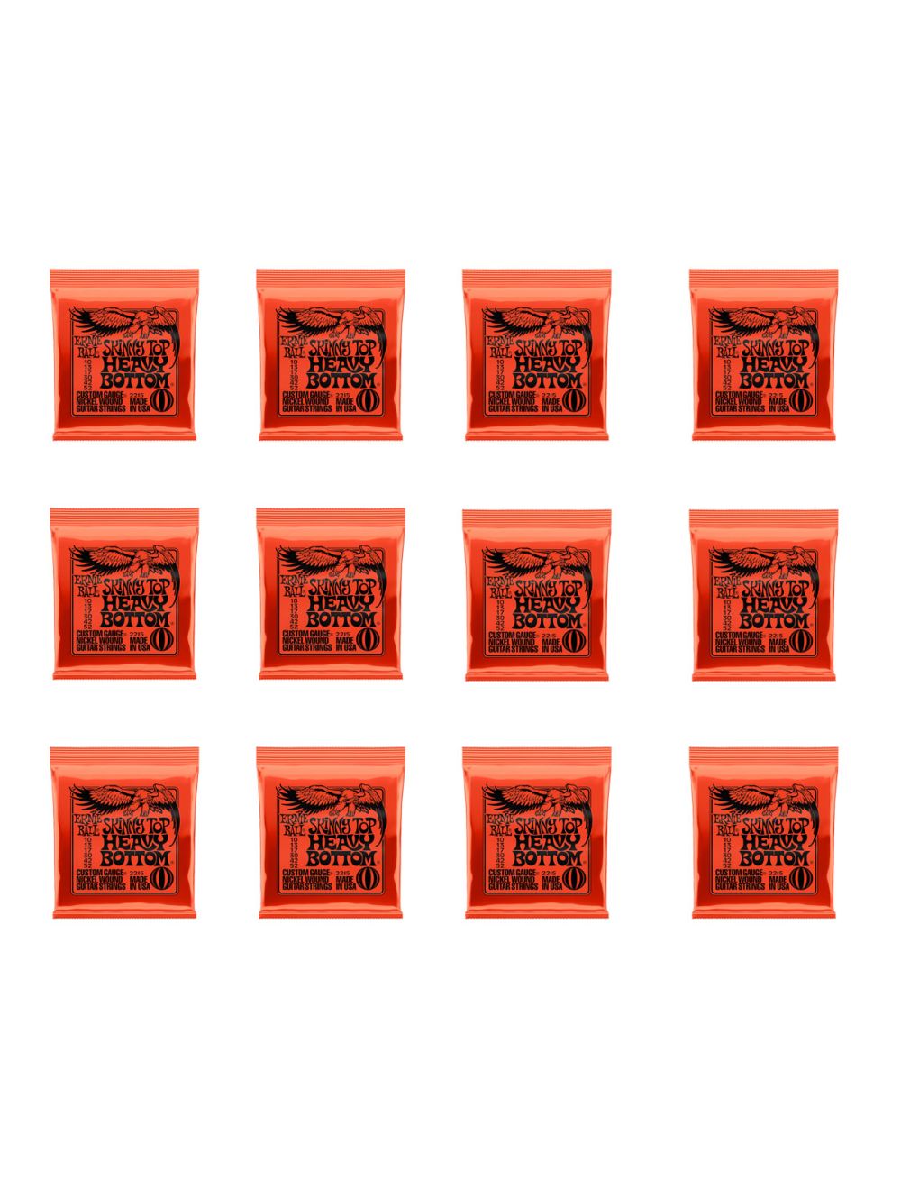 Ernie Ball 2215 Slinky Skinny Top Heavy Bottom Electric Guitar Strings 12-Pack