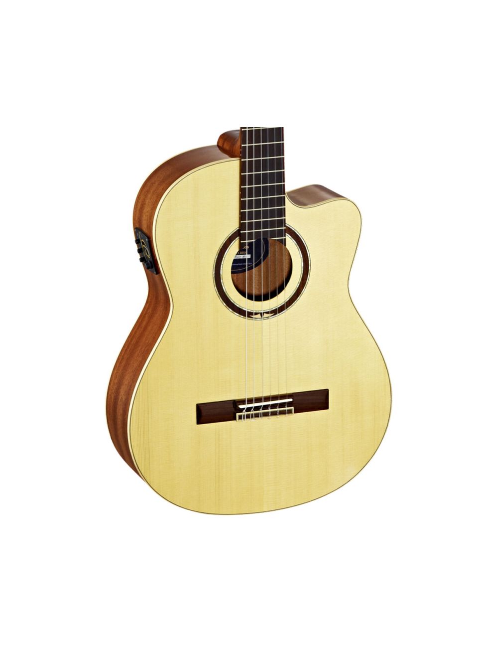 Ortega Guitars RCE138SN Feel Series Slim Neck AE Nylon w/ Bag, Natural