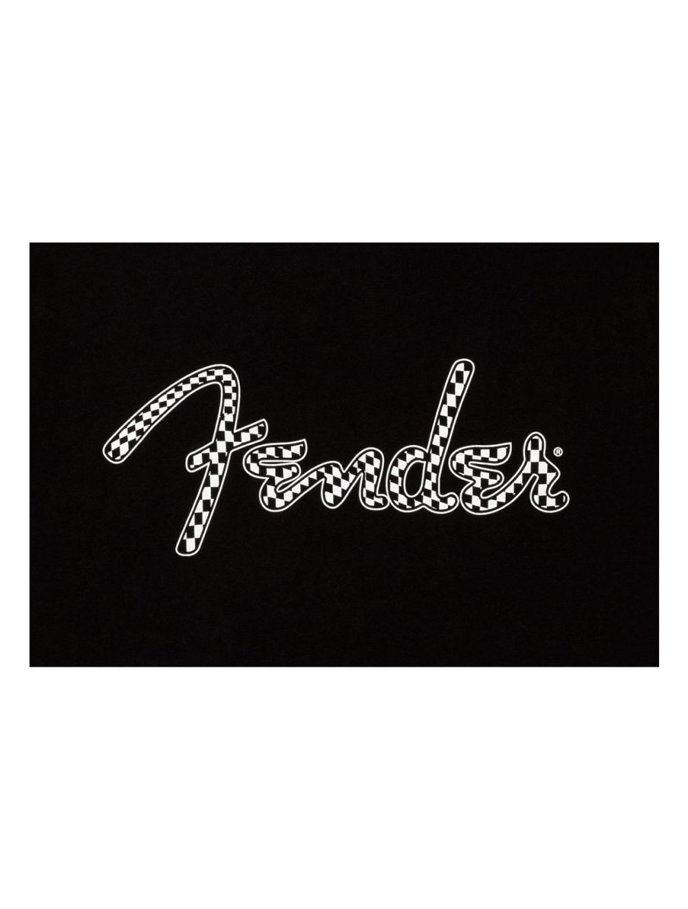 Fender Spaghetti Wavy Checker Logo Tee - Black - M