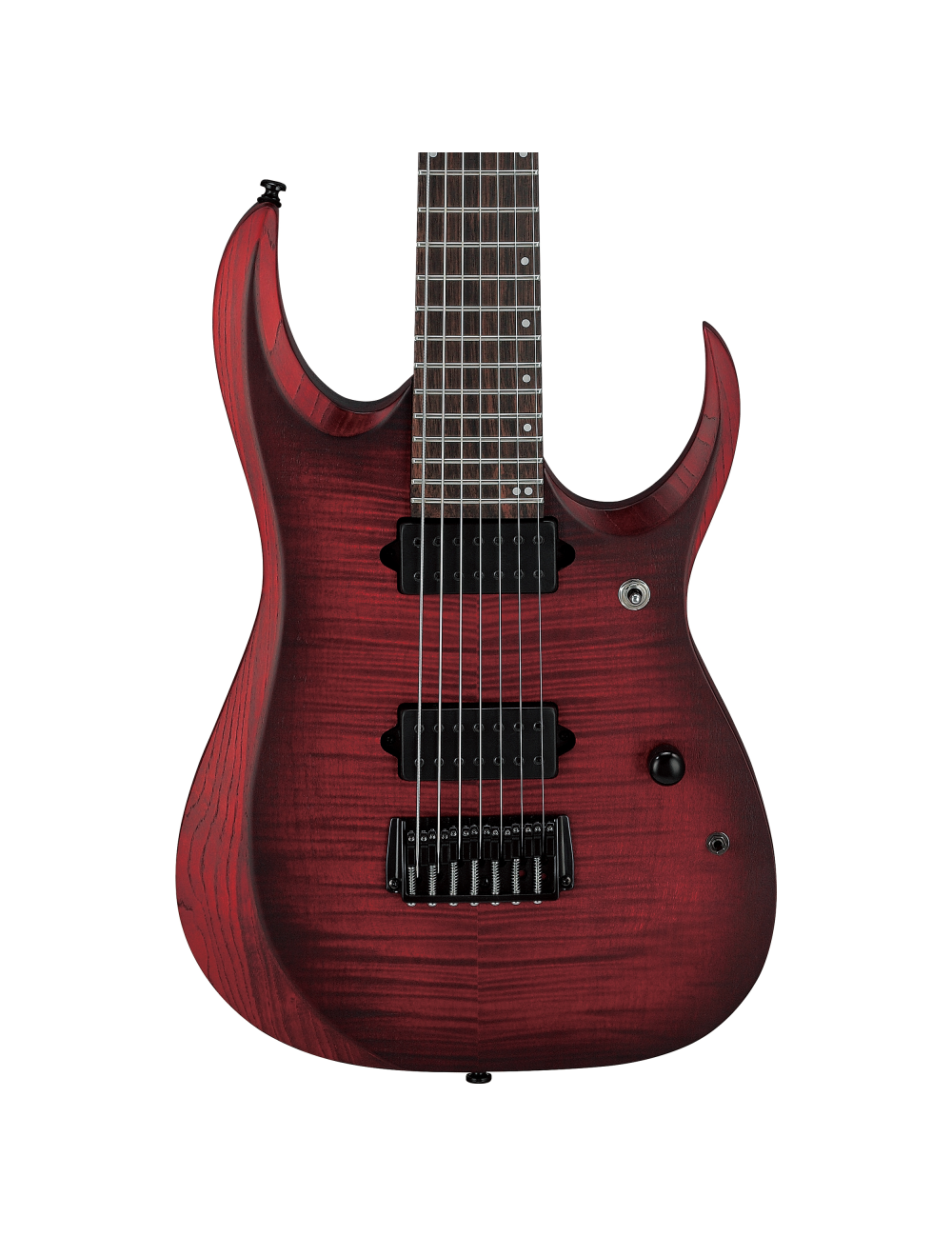 Used Ibanez RGD721FA RGD 7-String Electric Guitar - Stained Wine Red Bust Flat