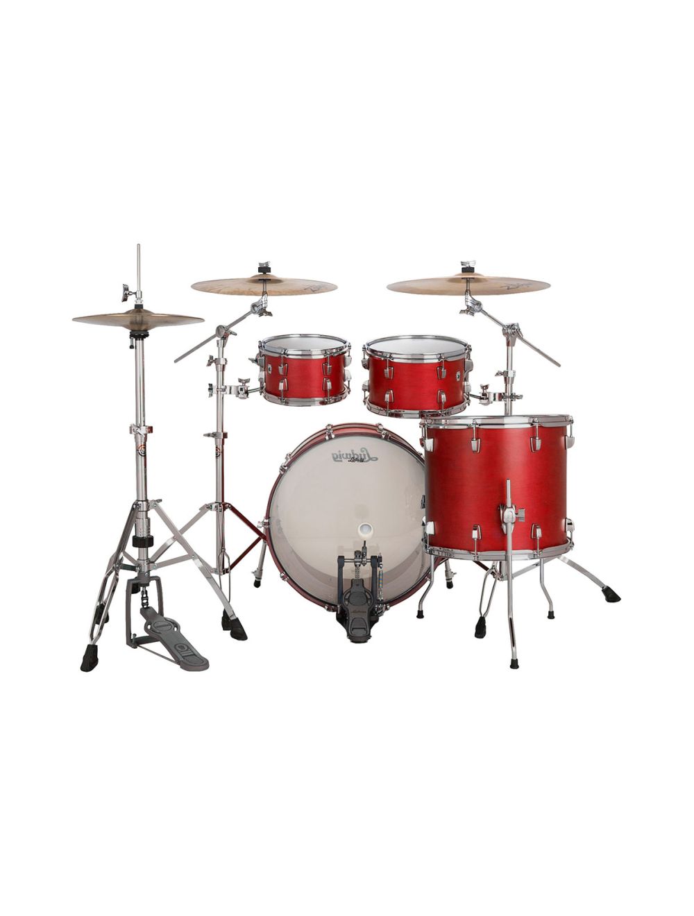 Ludwig Neusonic Rapid Mod 4-pc Shell Pack w/ 22" Kick - Diablo Red Stain