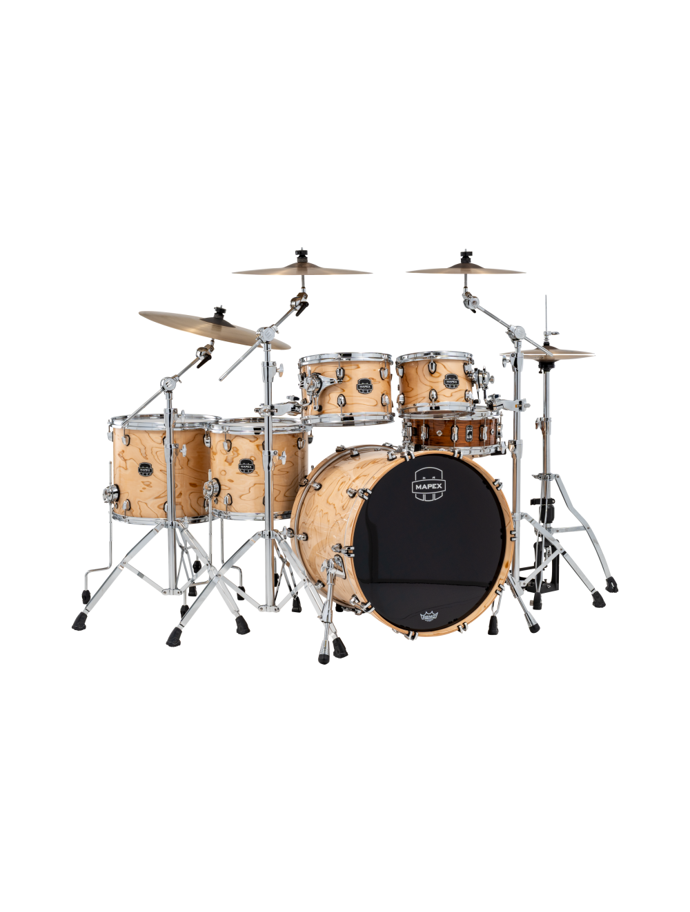 Mapex Saturn VI Studioease 5-Piece Shell Pack w/22" Kick - Exotic Natural Burl