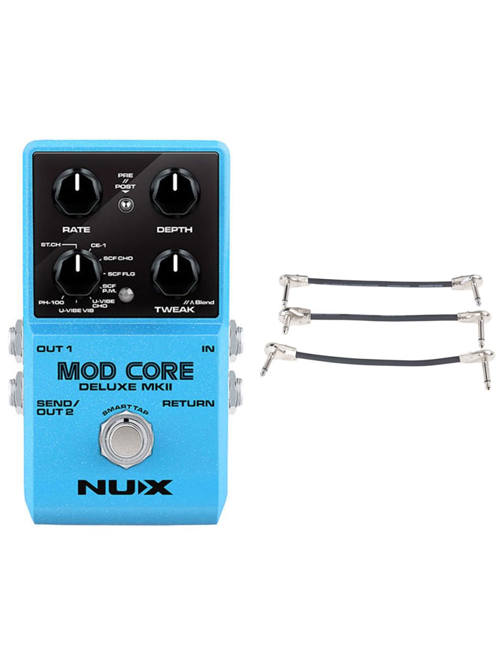NUX Mod Core Deluxe MKII Modulation Pedal + Gator Patch Cable 3 Pack
