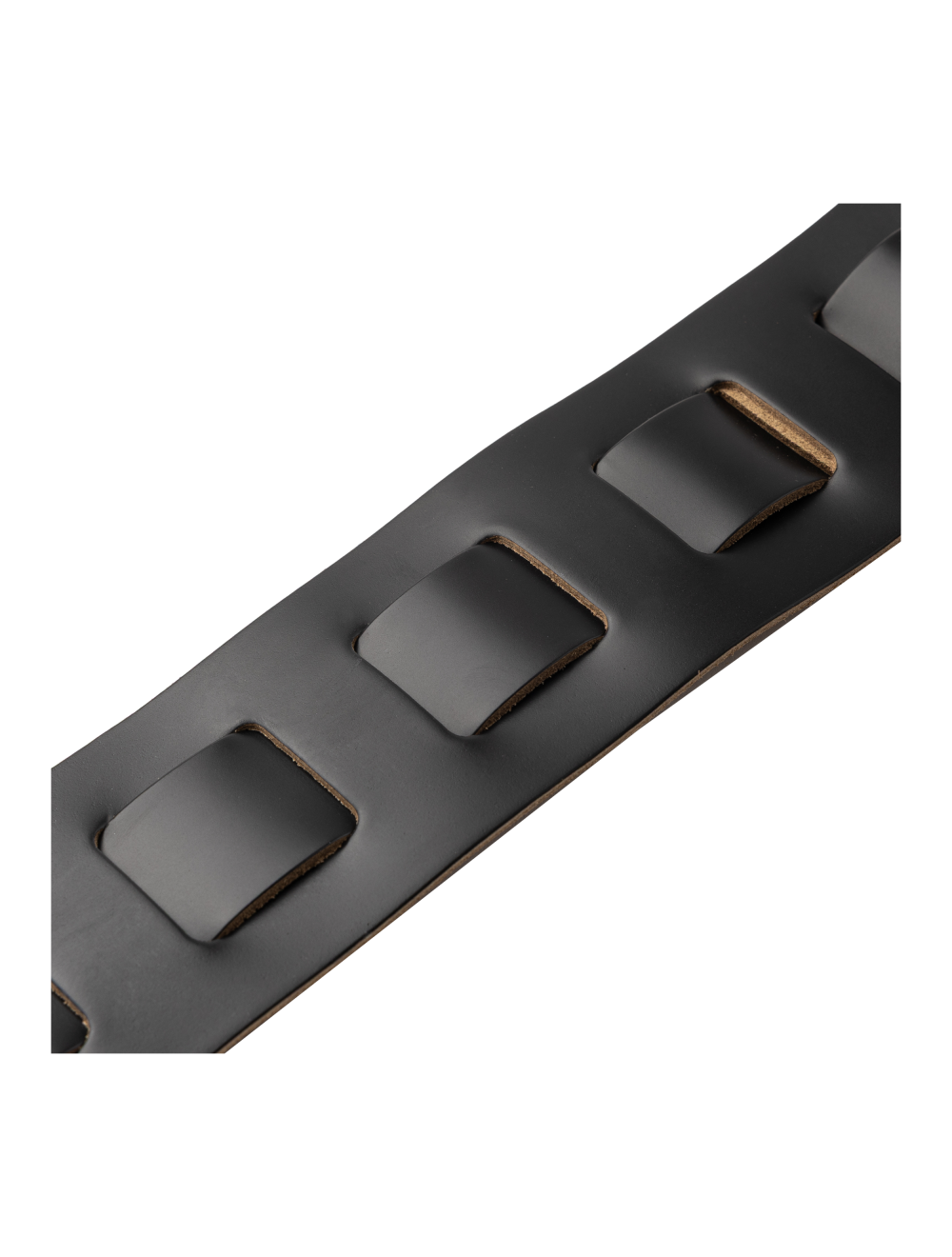 Levy's Amped Leather Series M26PD Leather Guitar Strap - Black w/Tan Backing