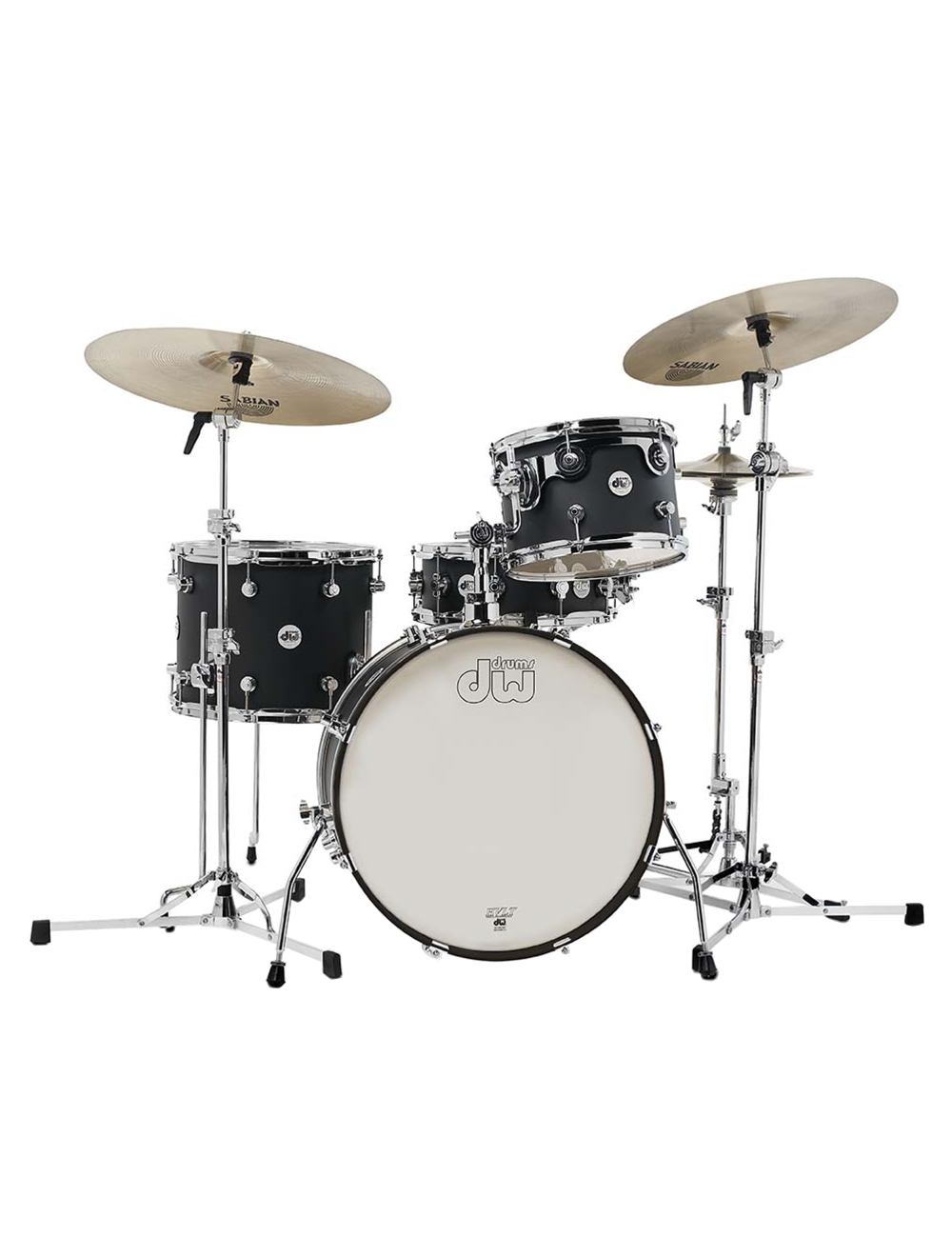 Open Box DW Design Frequent Flyer 4-Piece Drum Kit w/20" Kick - Black Satin