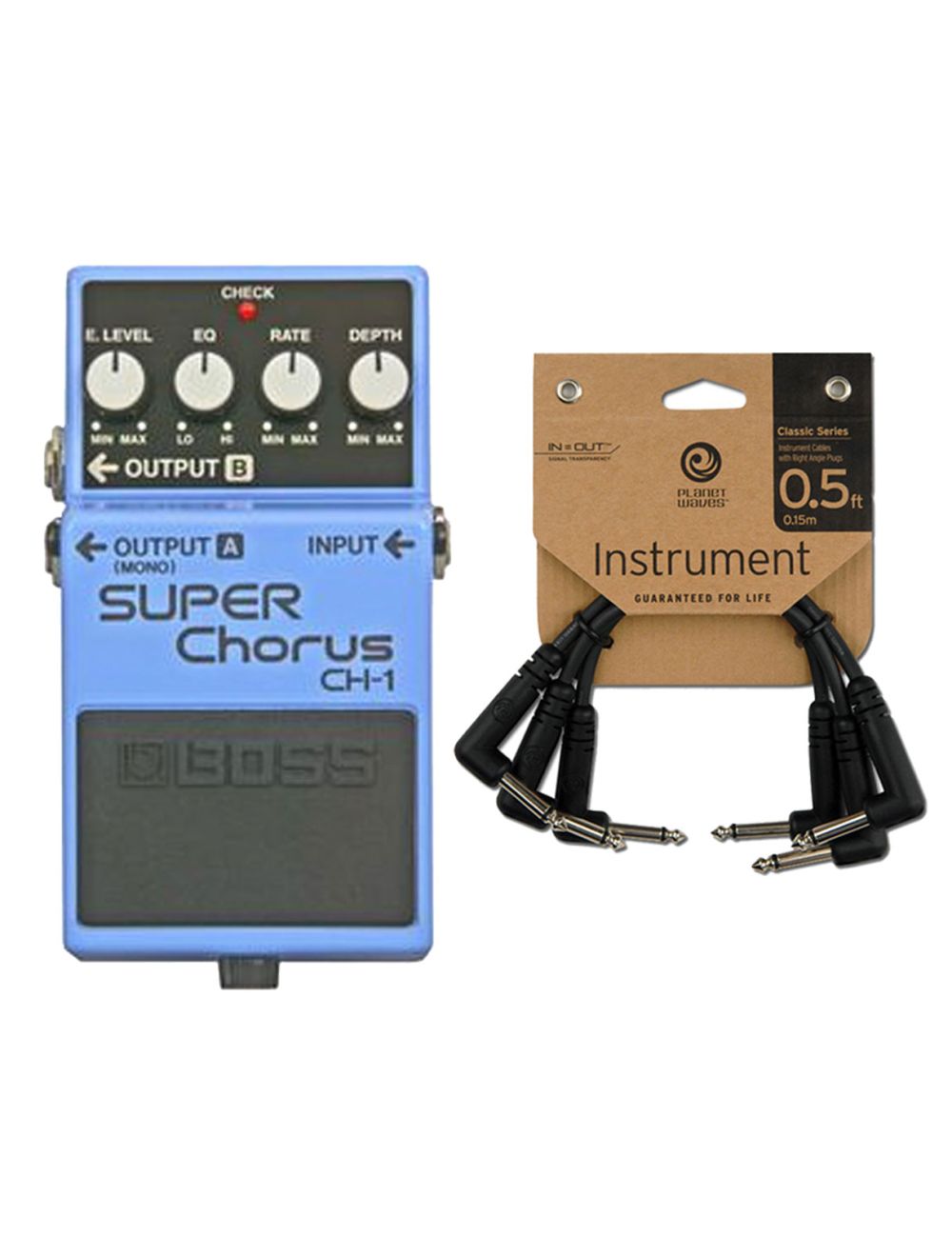 Boss CH-1 Super Chorus Pedal + Patch Cables