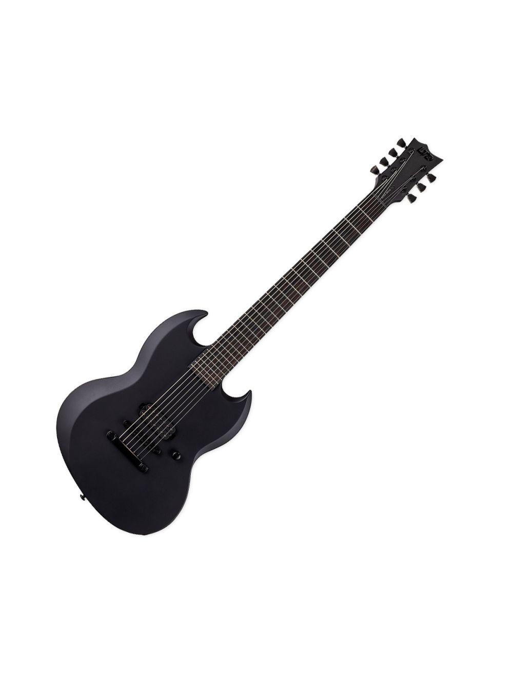 ESP LTD Viper 7 String Baritone Black Metal in Black Satin