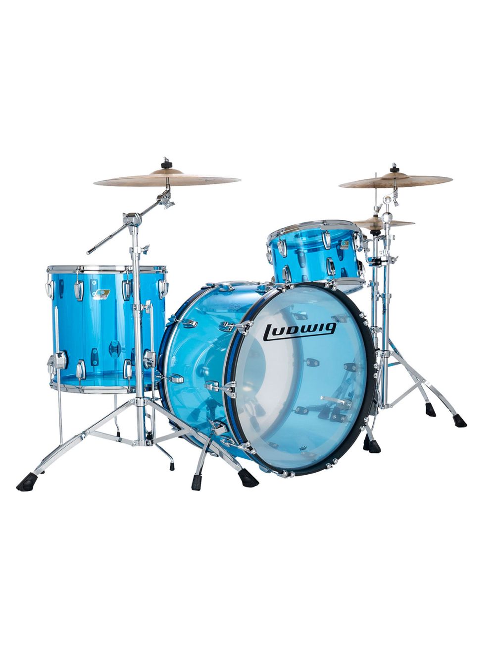 Ludwig Vistalite Pro Beat 3pc Shell Pack w/ 24" Kick - Blue - Used
